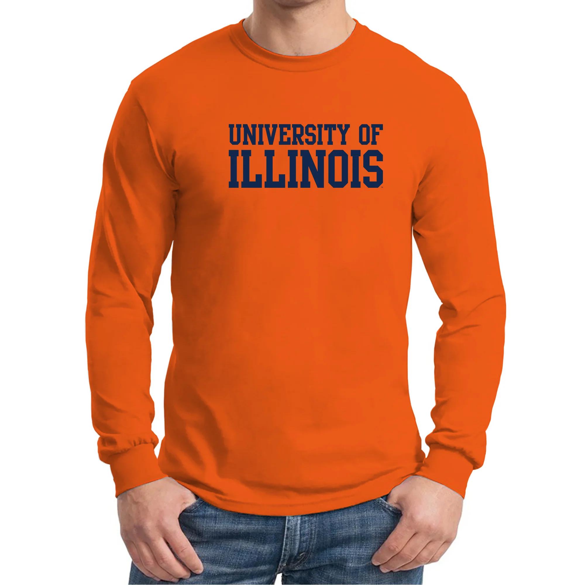 University of Illinois Fighting Illini Basic Block Cotton Long Sleeve T-Shirt - Orange - Image 4