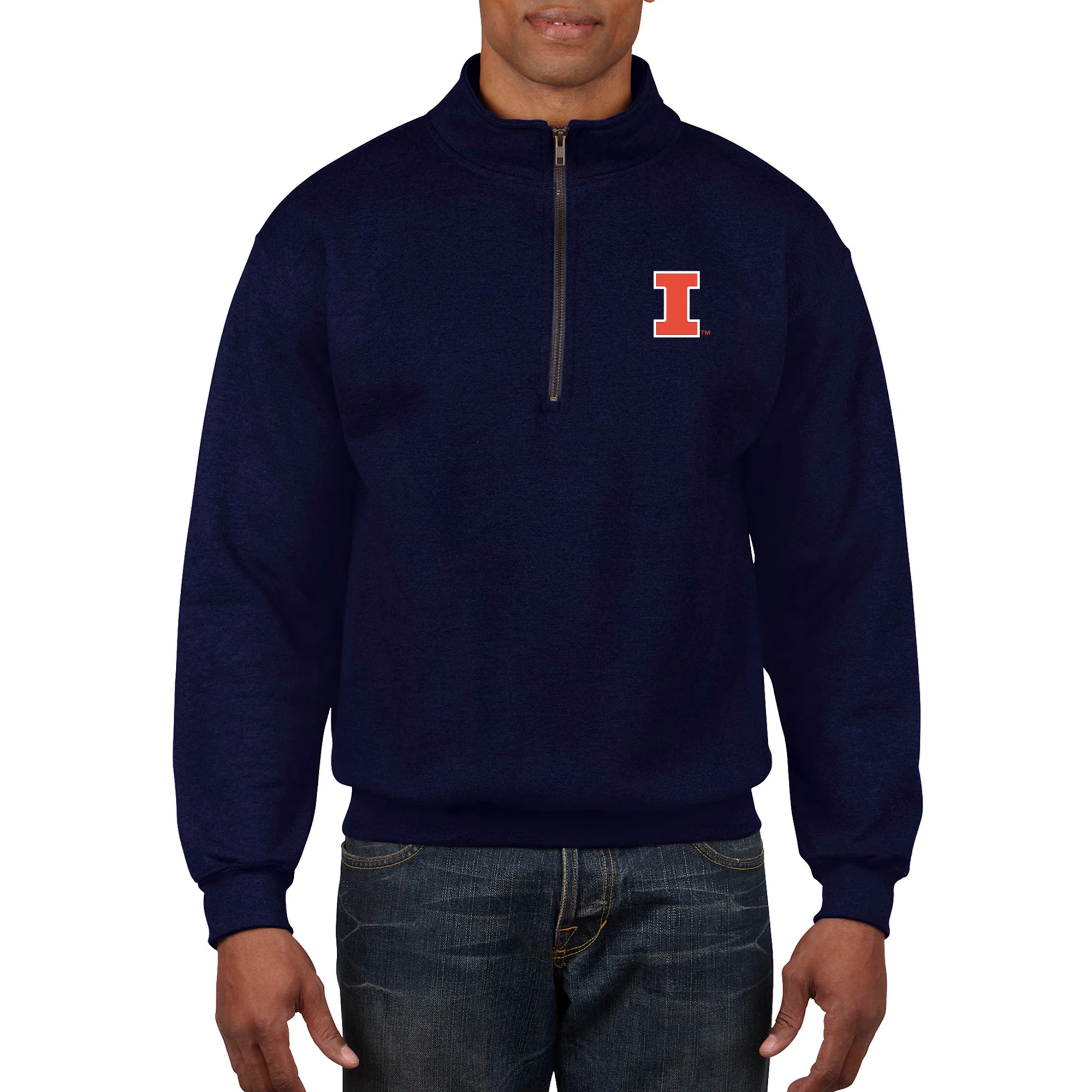 University of Illinois Fighting Illini Primary Logo 1/4 Zip - Navy - Image 3