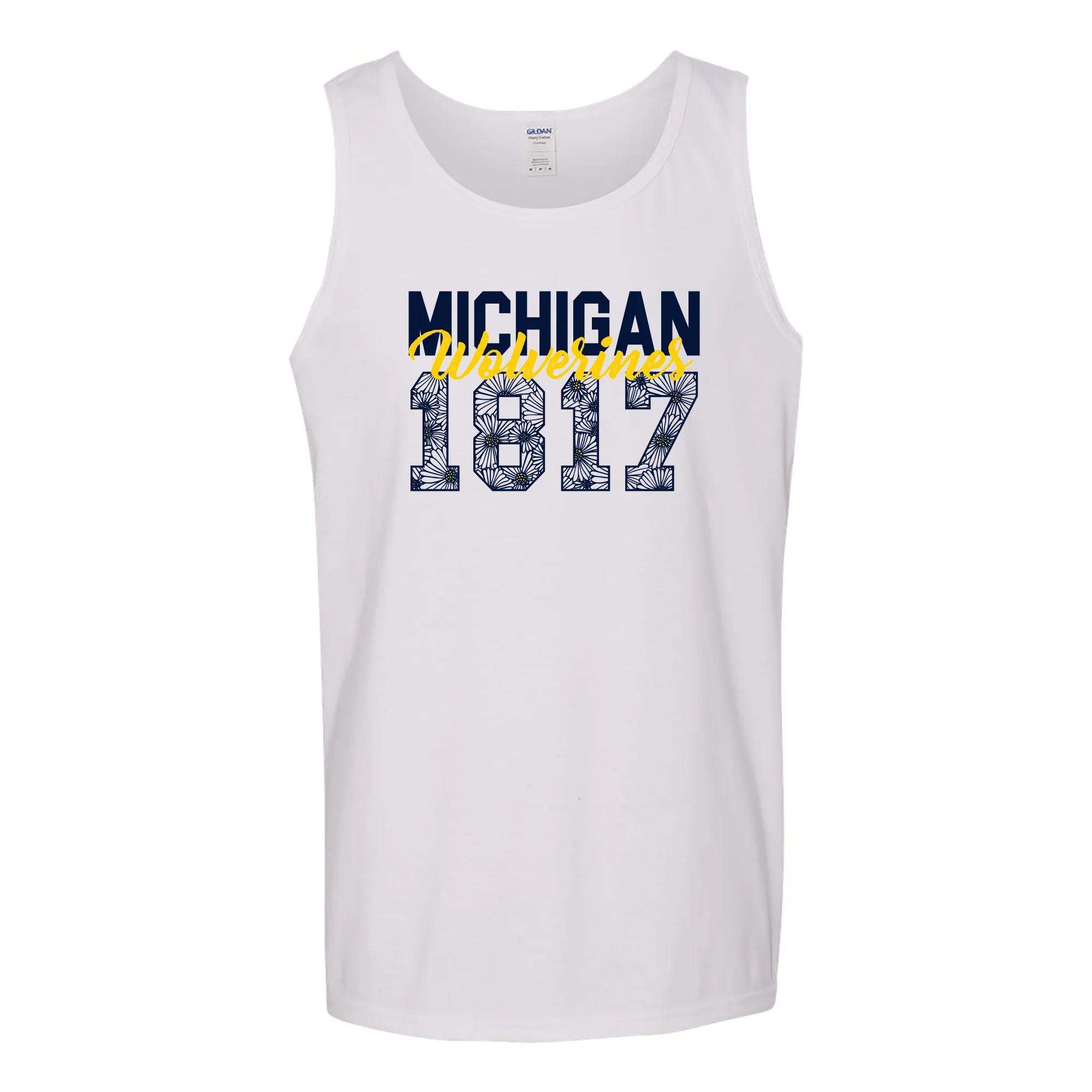 University of Michigan Wolverines Flower Power Tank Top - White