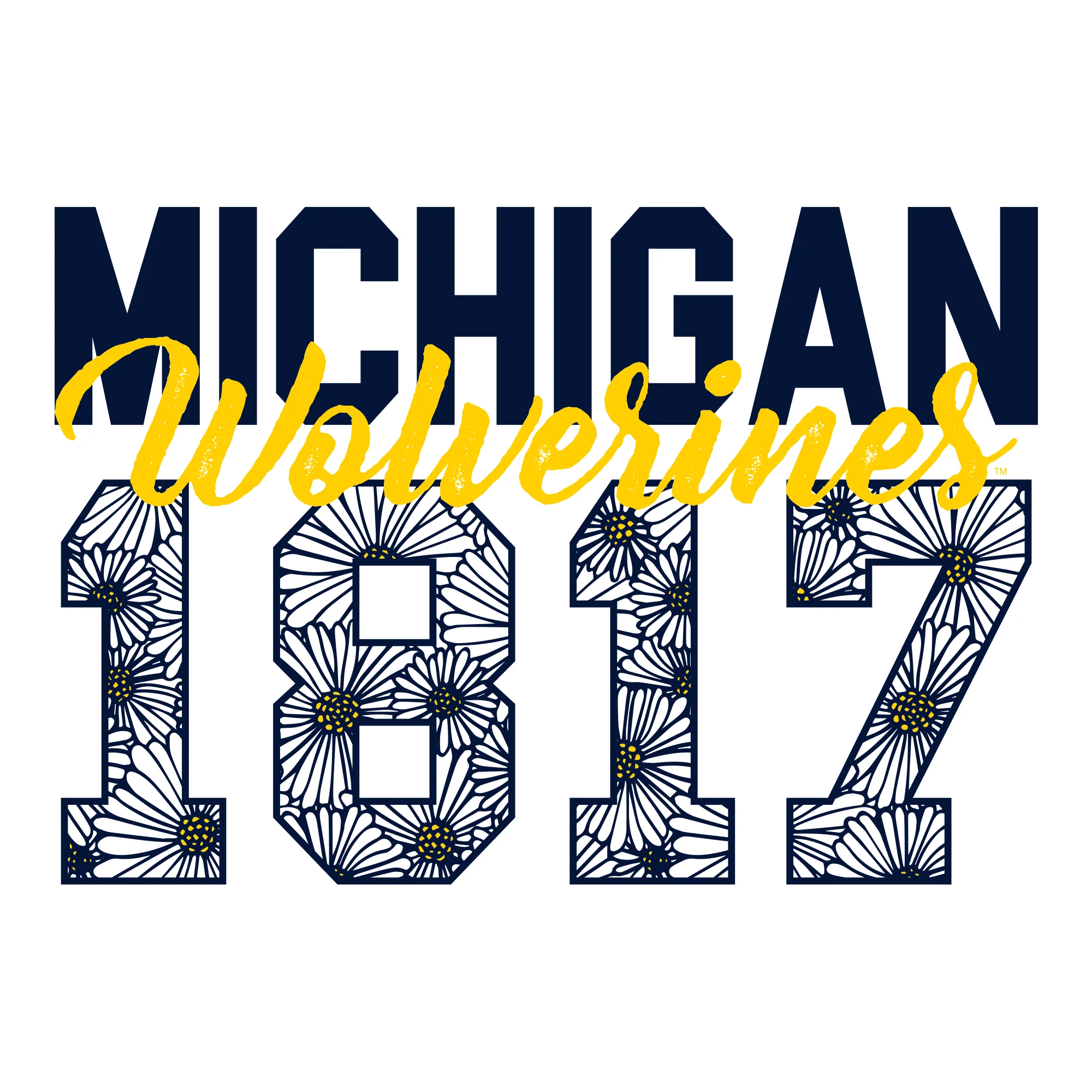 University of Michigan Wolverines Flower Power Tank Top - White - Image 2