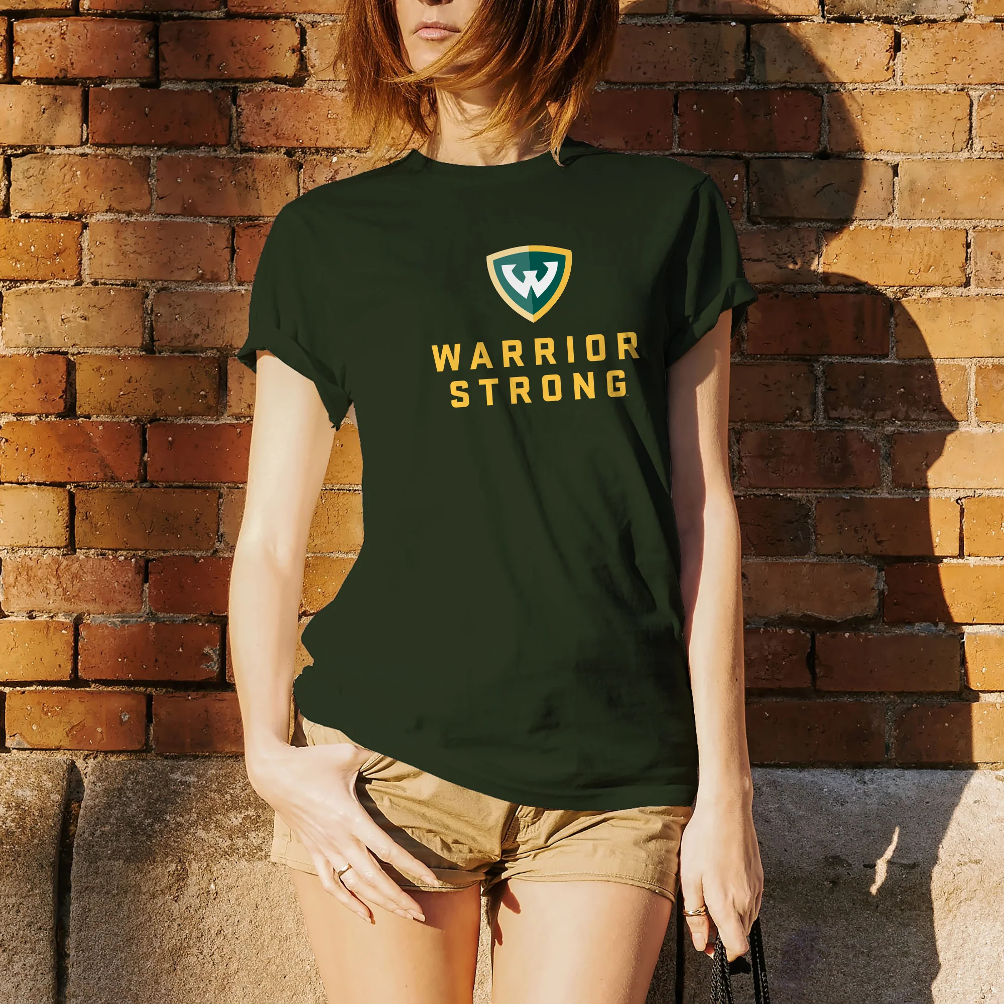 Wayne State University Warrior Strong Short Sleeve T Shirt - Forest - Image 4