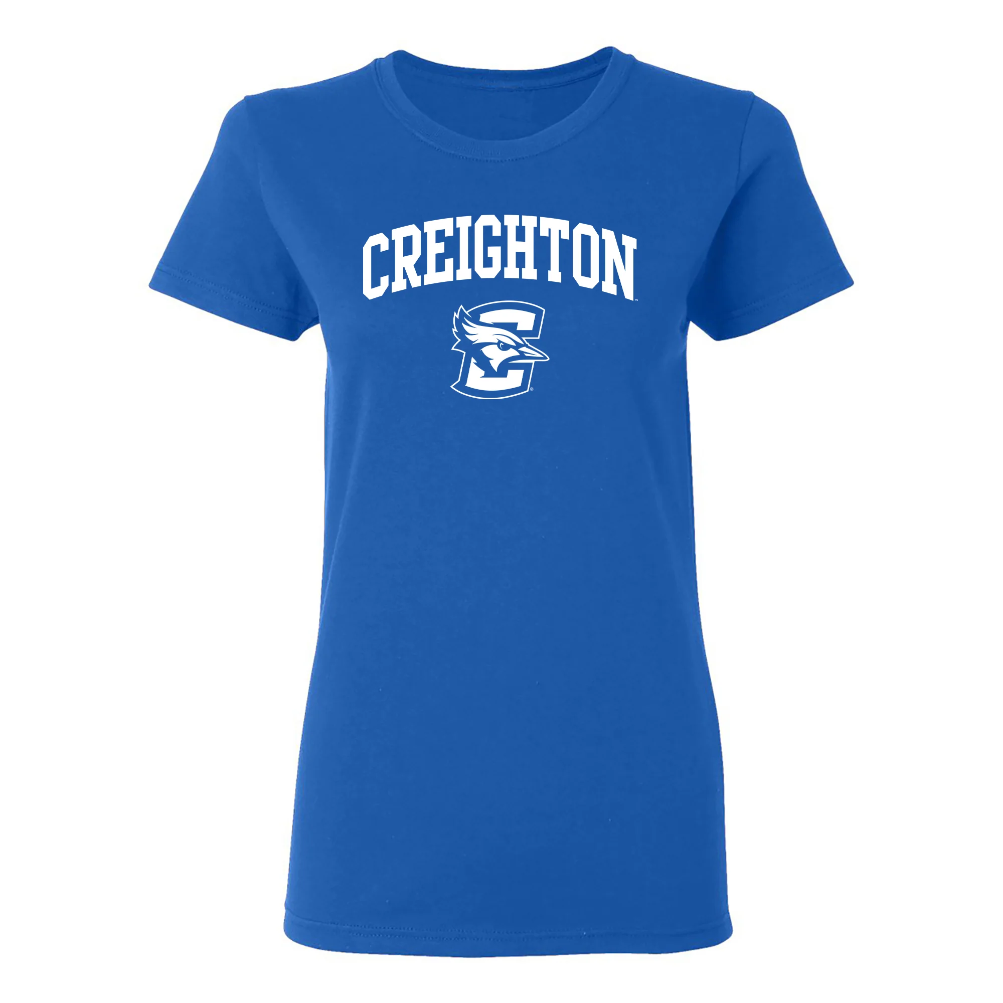 Creighton University Bluejays Arch Logo Womens Short Sleeve T Shirt - Royal