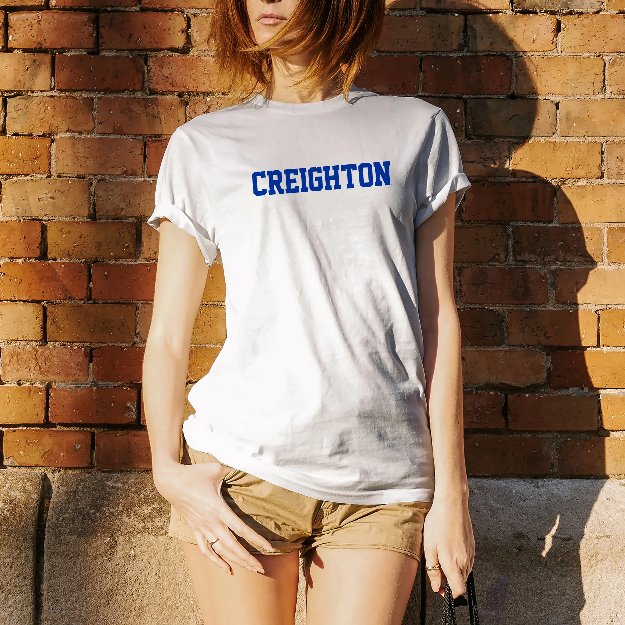 Creighton University Bluejays Basic Block Short Sleeve T Shirt - White - Image 4