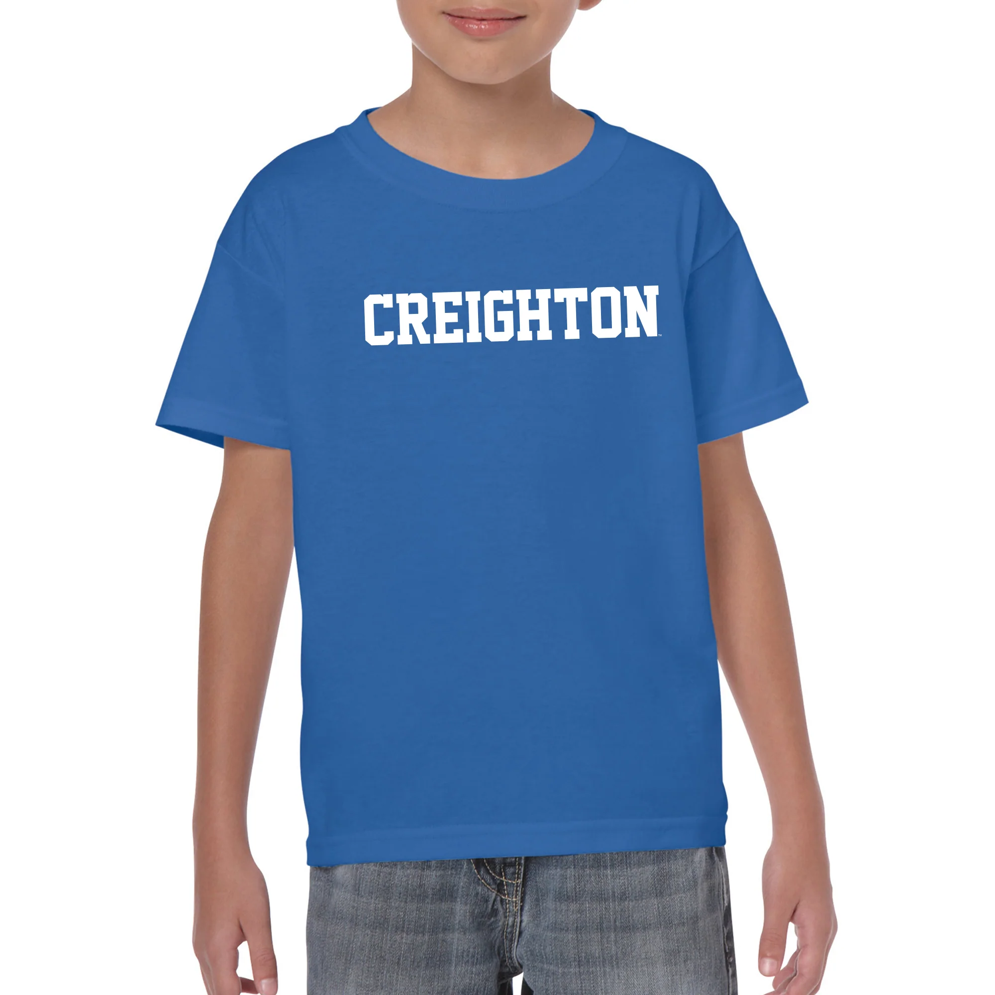 Creighton University Bluejays Basic Block Youth Short Sleeve T Shirt - Royal - Image 3