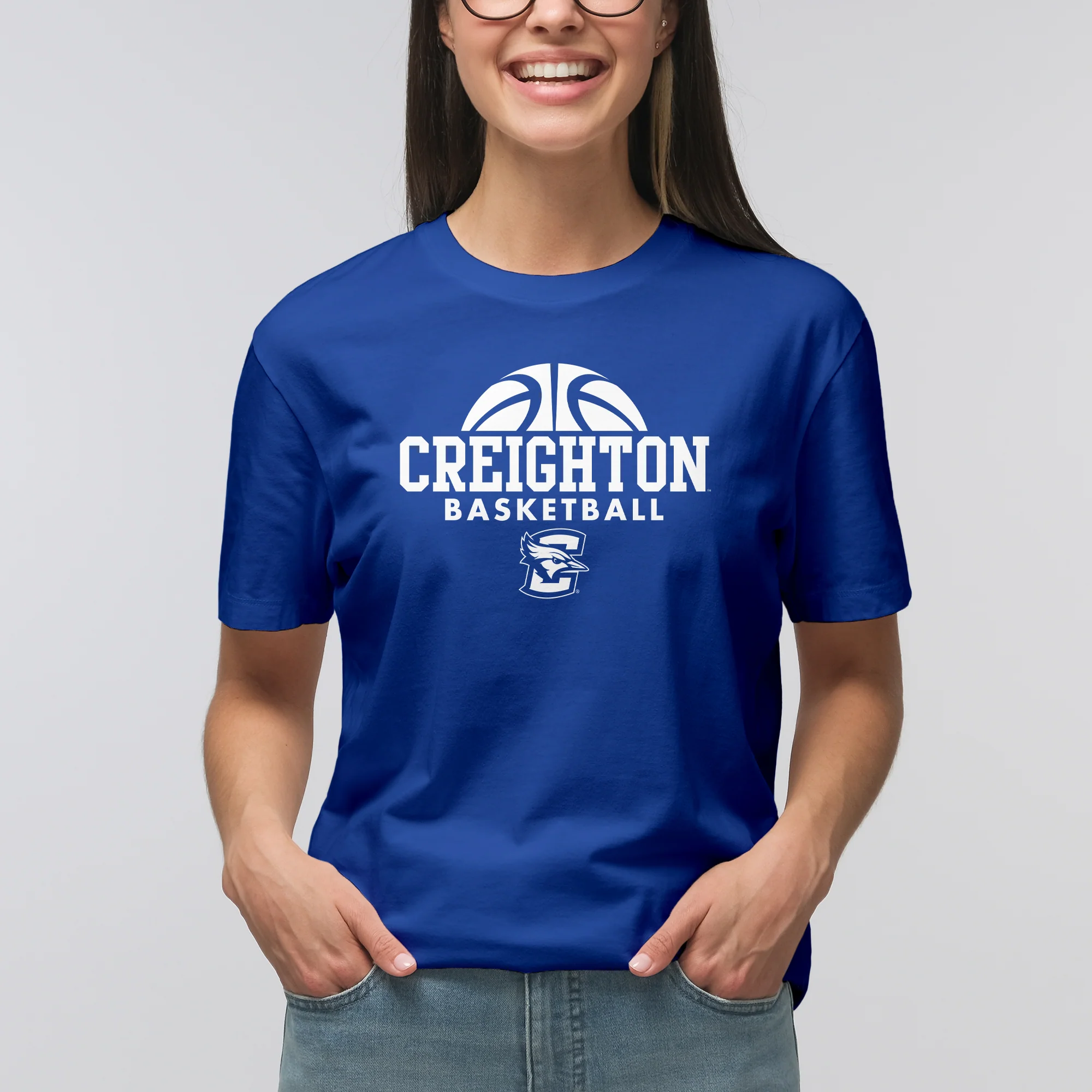 Creighton University Bluejays Basketball Hype Short Sleeve T Shirt - Royal - Image 4