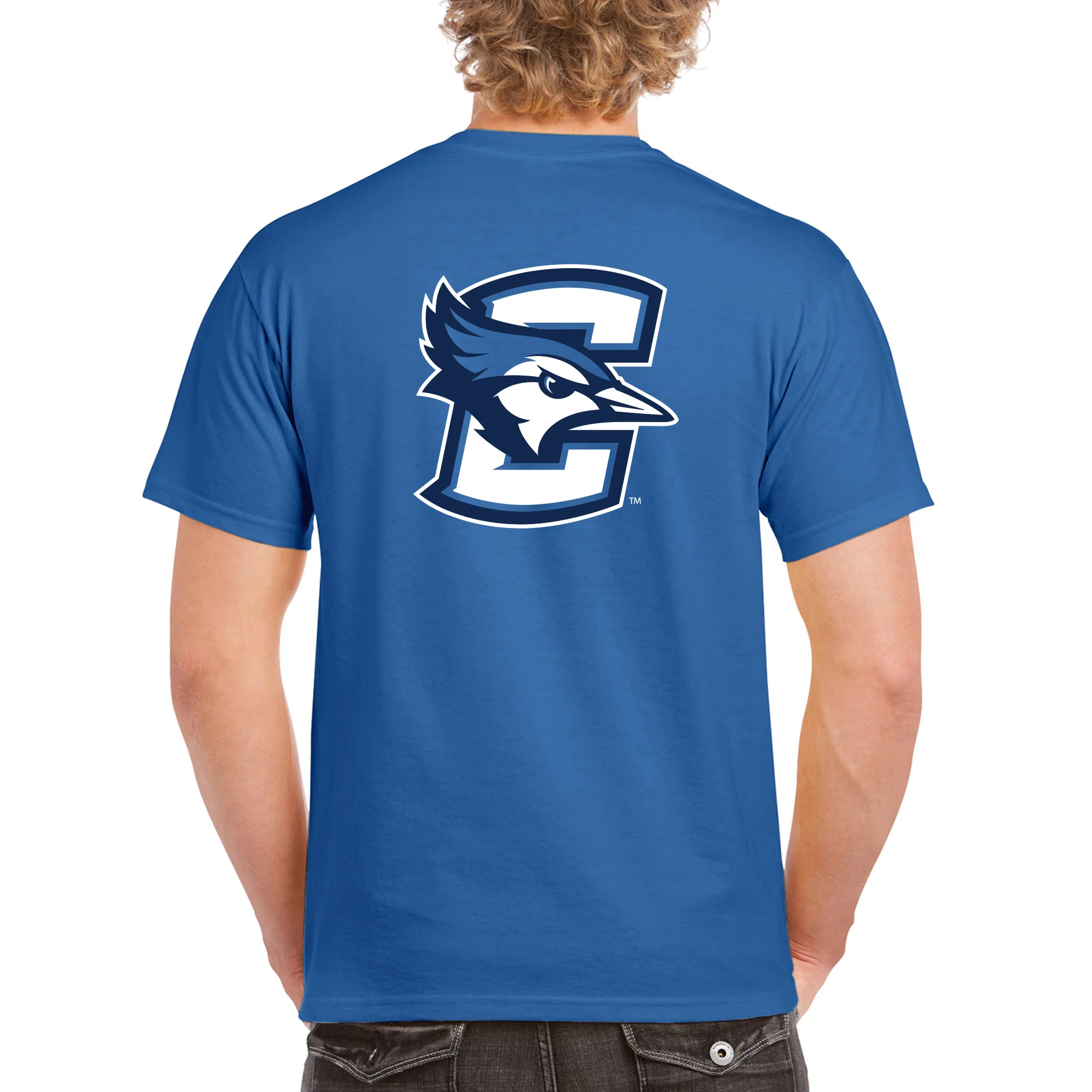 Creighton Front Back Print T-Shirt - Royal - Image 5