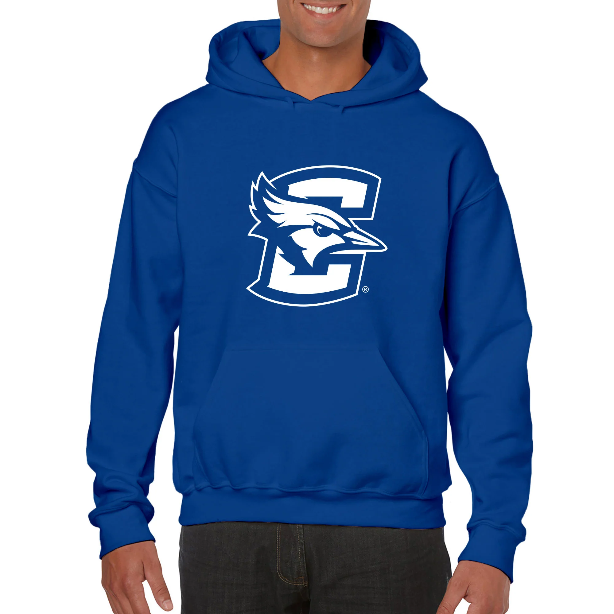 Creighton University Bluejays Primary Logo Heavy Blend Hoodie - Royal - Image 3