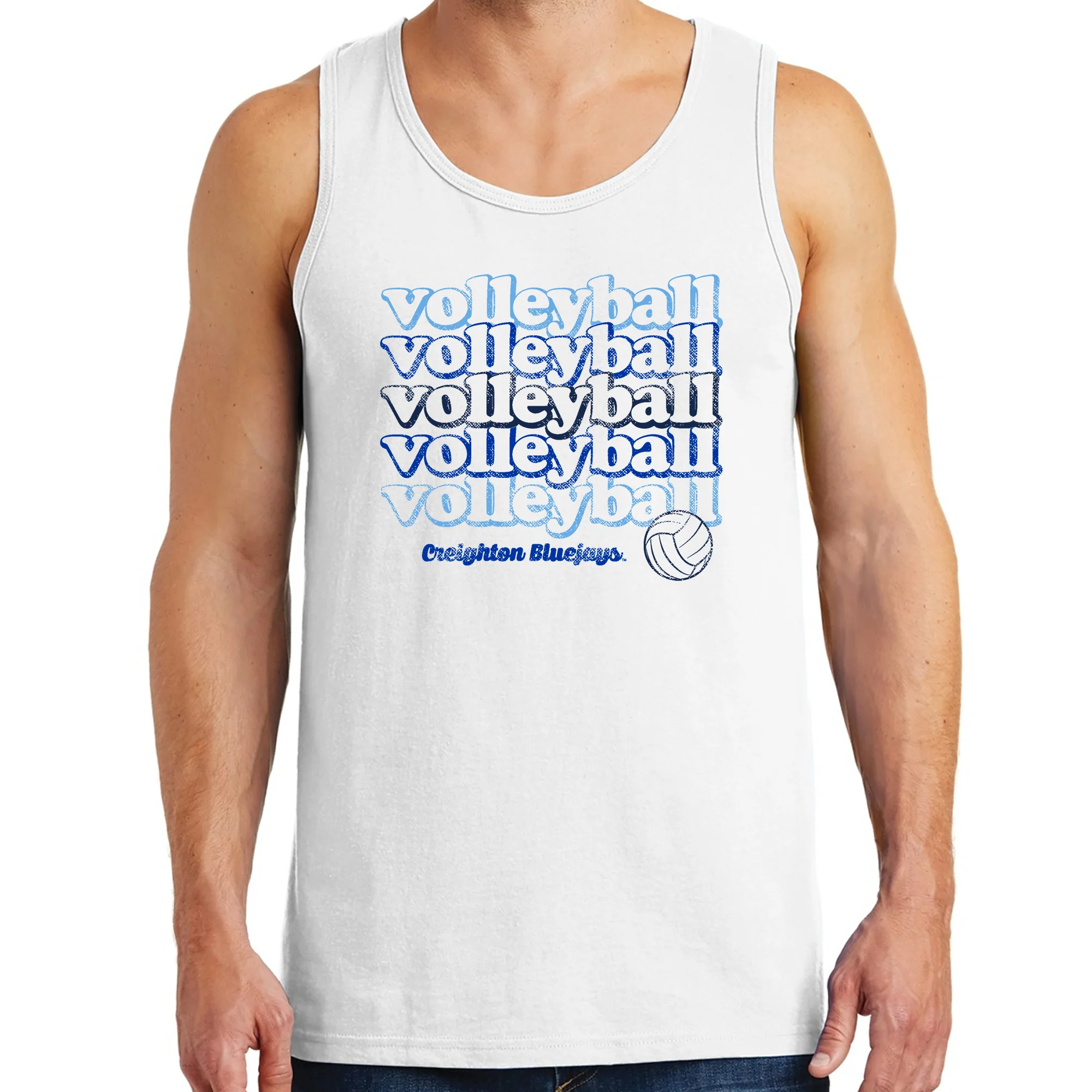 Creighton University Bluejays Volleyball Repeat Tank Top - White - Image 3