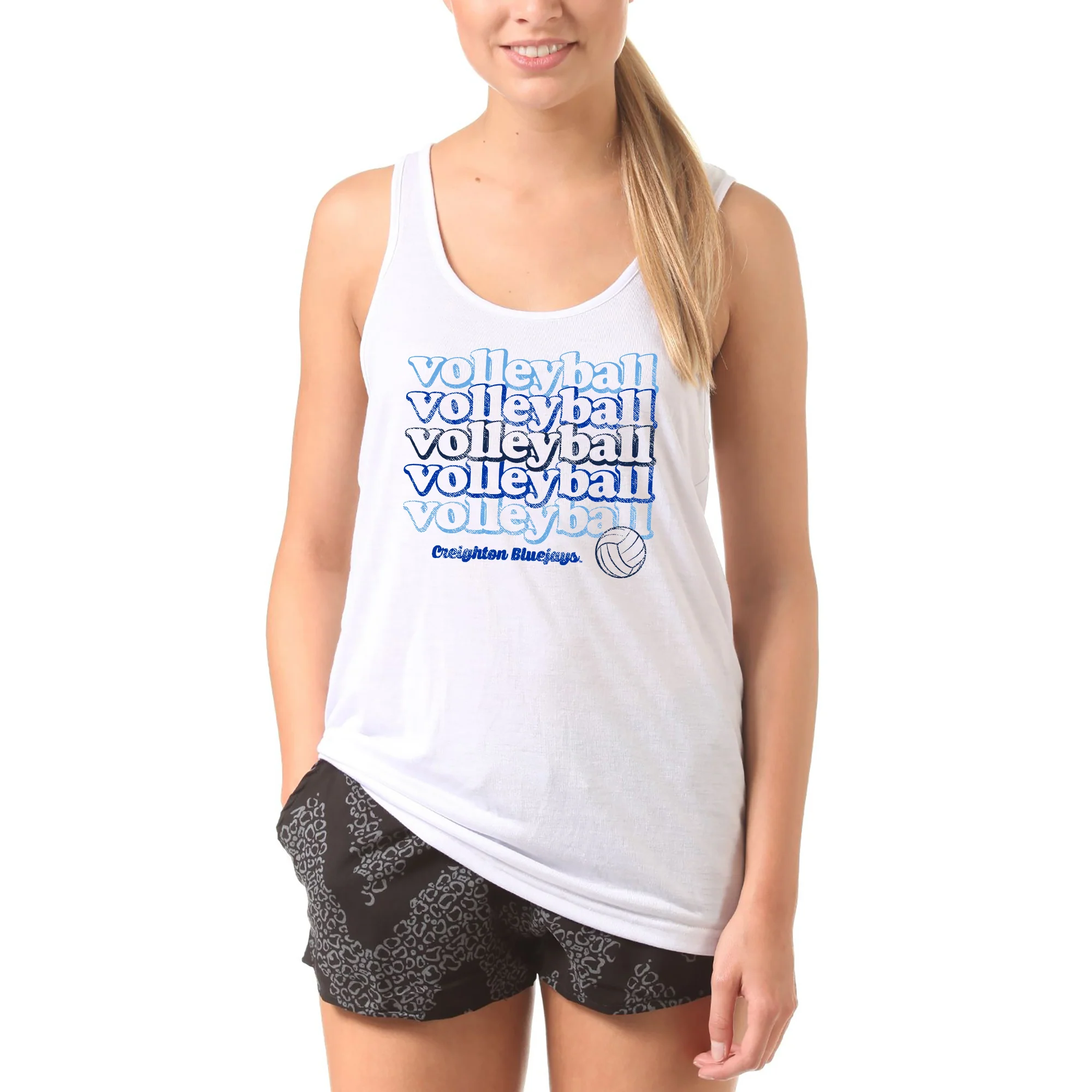 Creighton University Bluejays Volleyball Repeat Tank Top - White - Image 4