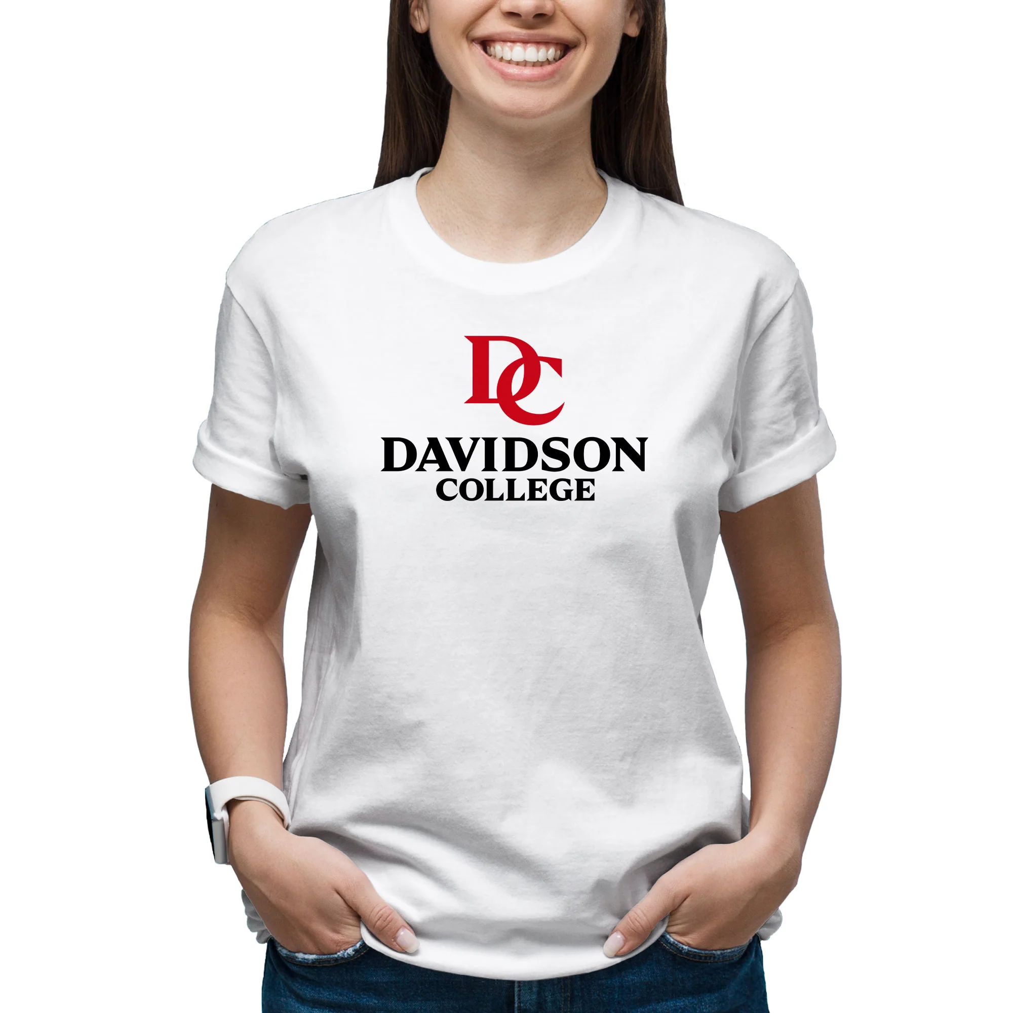 Davidson Wildcats Institutional Logo T Shirt - White - Image 4