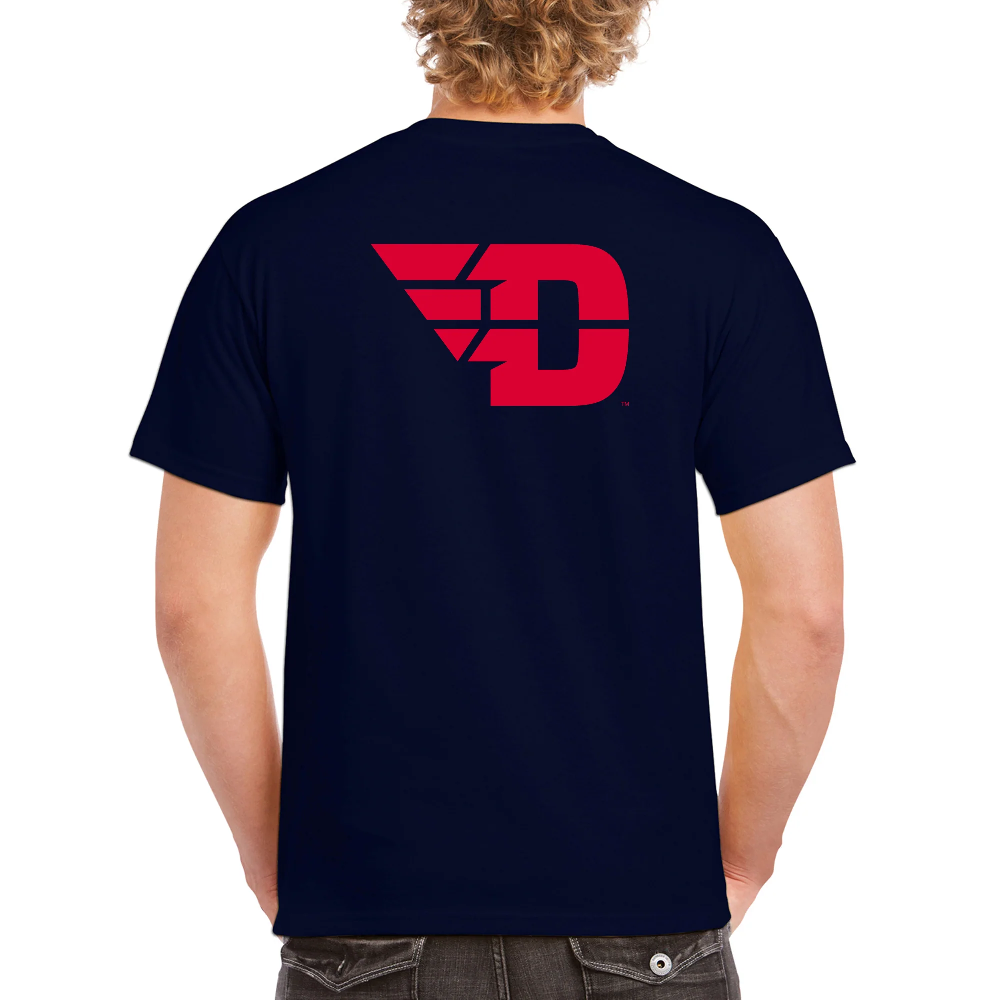Dayton Front Back Print T-Shirt - Navy - Image 5