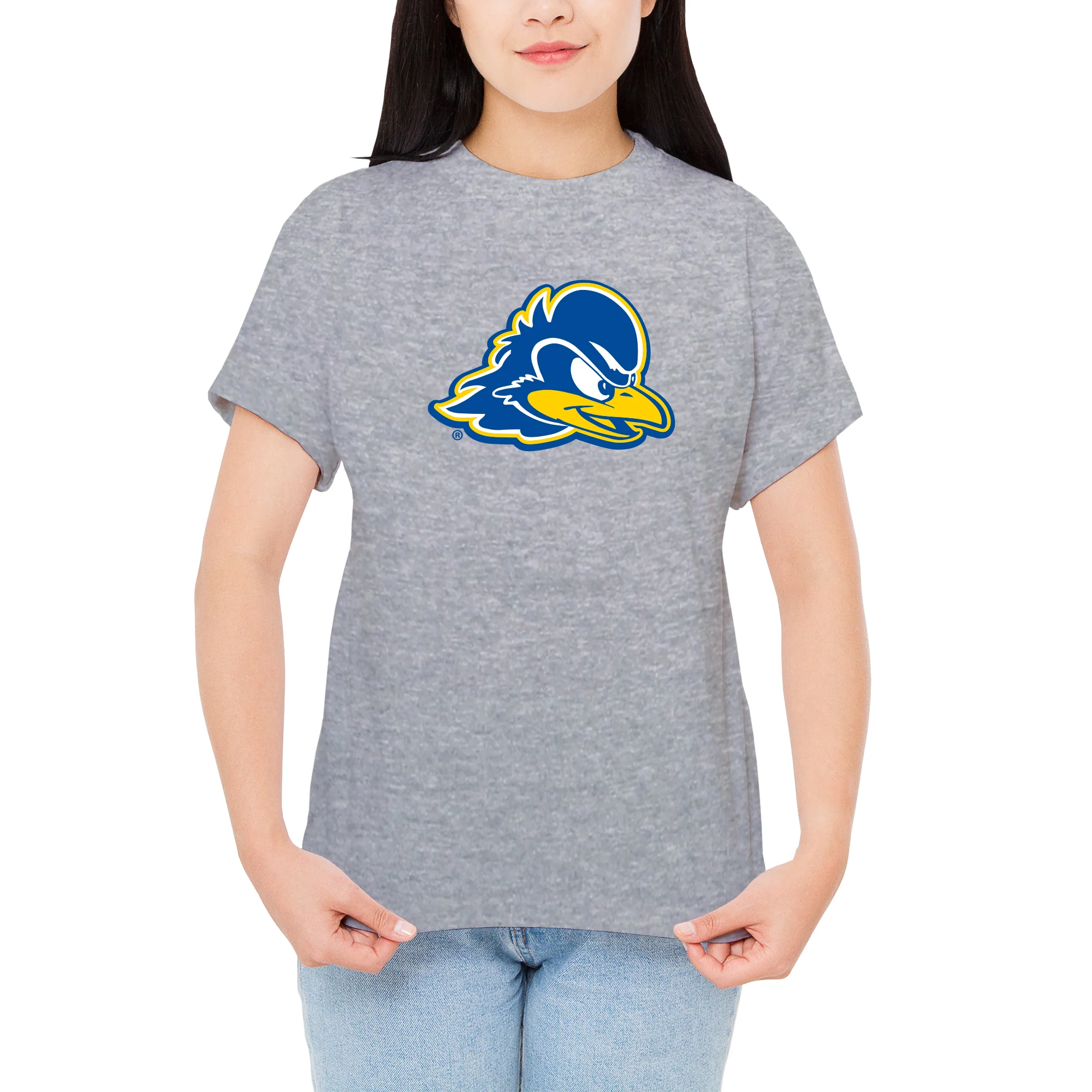 Delaware Blue Hens Primary Logo T Shirt - Sport Grey - Image 5