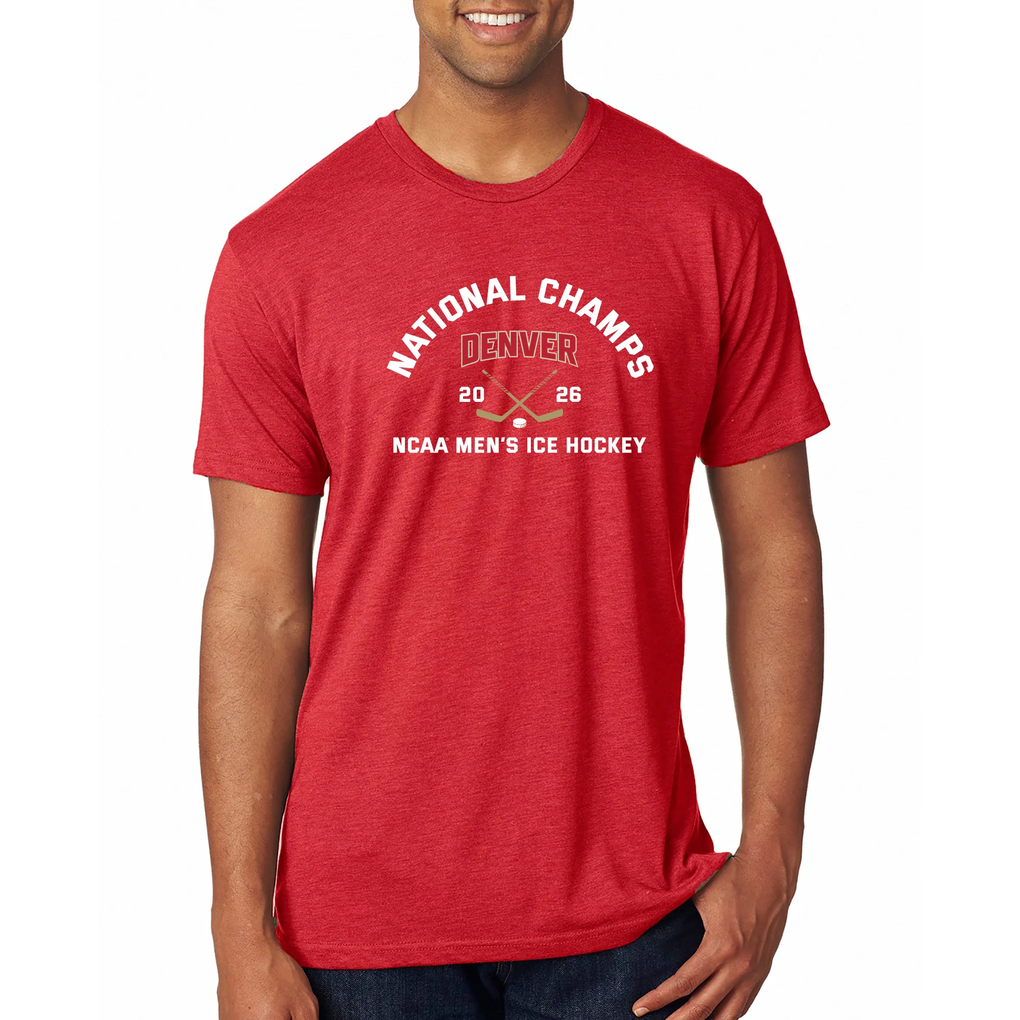 Denver 2026 Hockey National Champions Blocked Shot NLA Triblend T-Shirt - Image 4