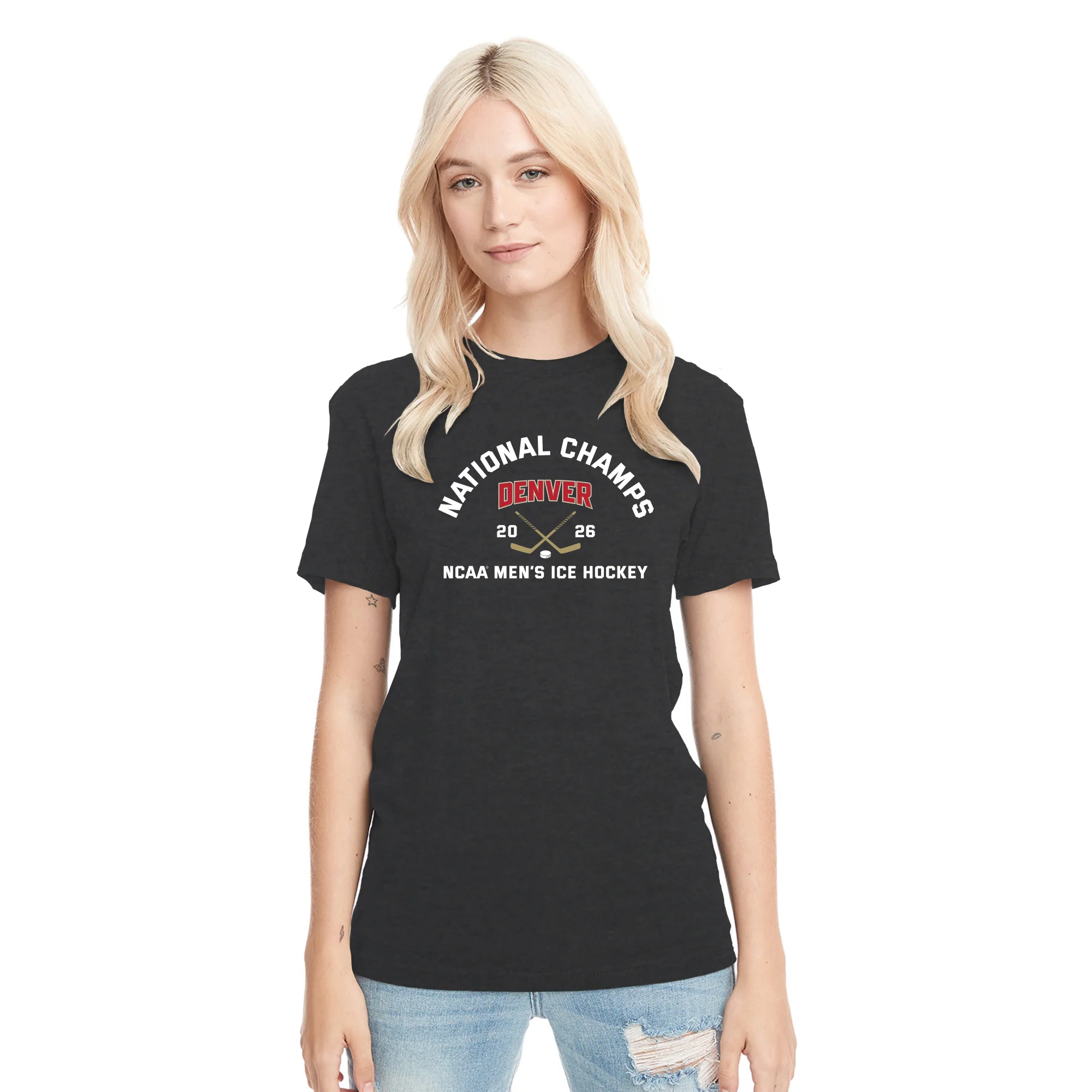 Denver 2026 Hockey National Champions Blocked Shot NLA Triblend T-Shirt - Image 8