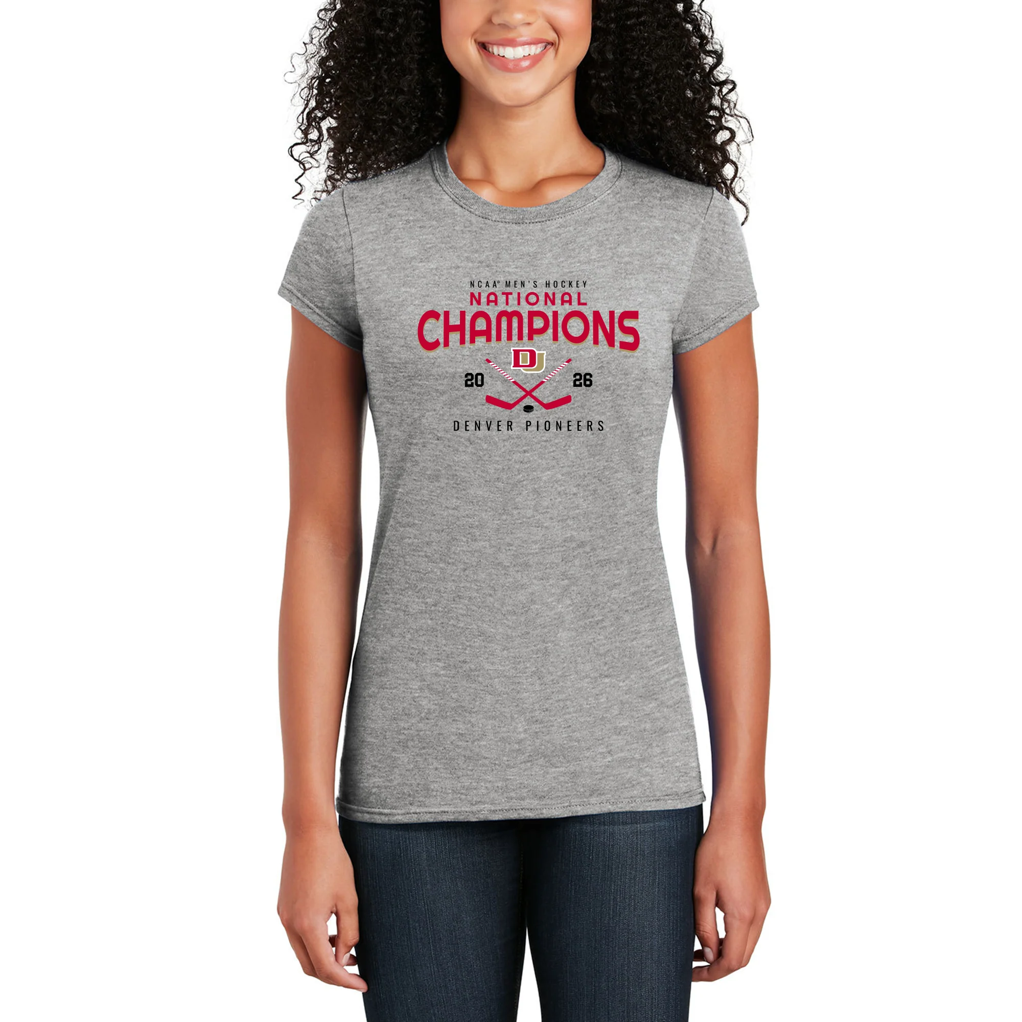 Denver 2026 Hockey National Champions Rounded Womens T-Shirt - Image 4