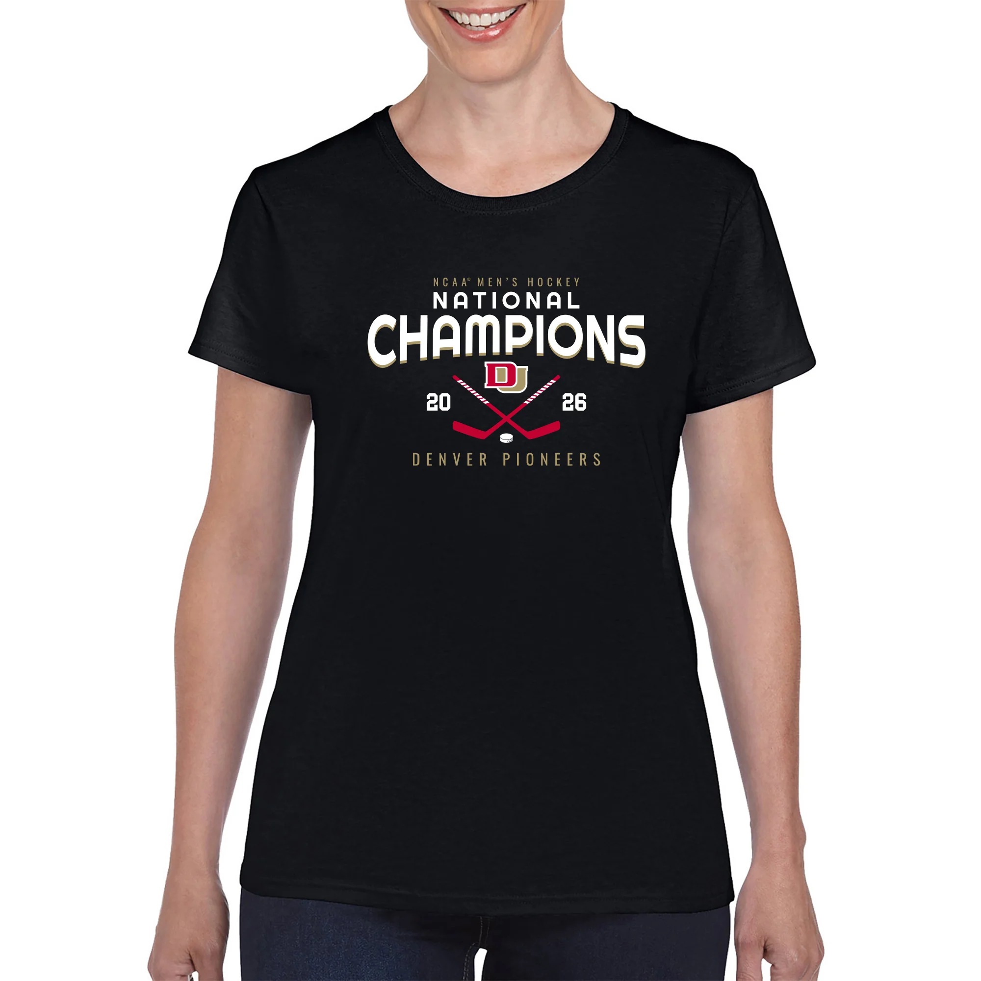 Denver 2026 Hockey National Champions Rounded Womens T-Shirt - Image 6