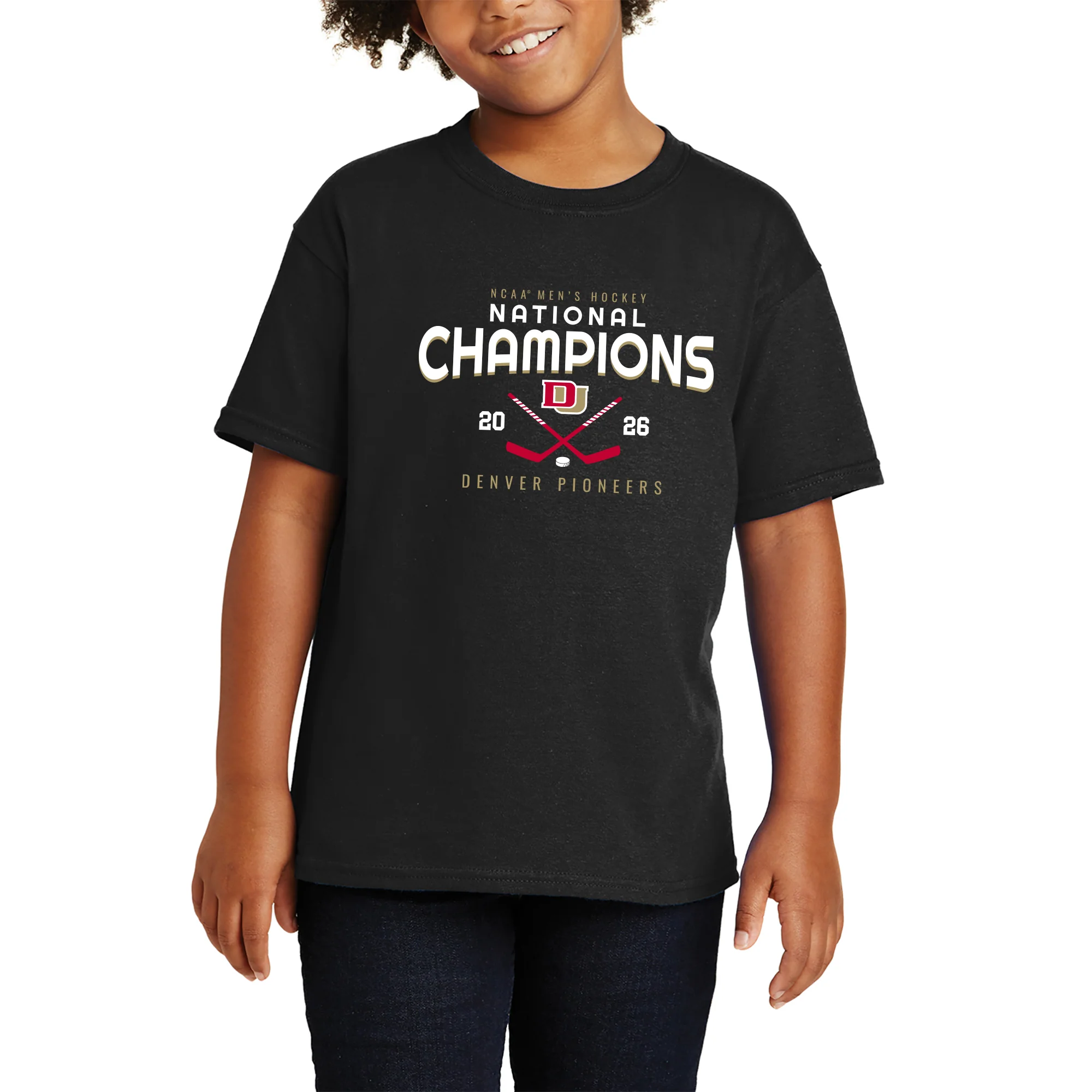 Denver 2026 Hockey National Champions Rounded Youth T-Shirt - Image 8
