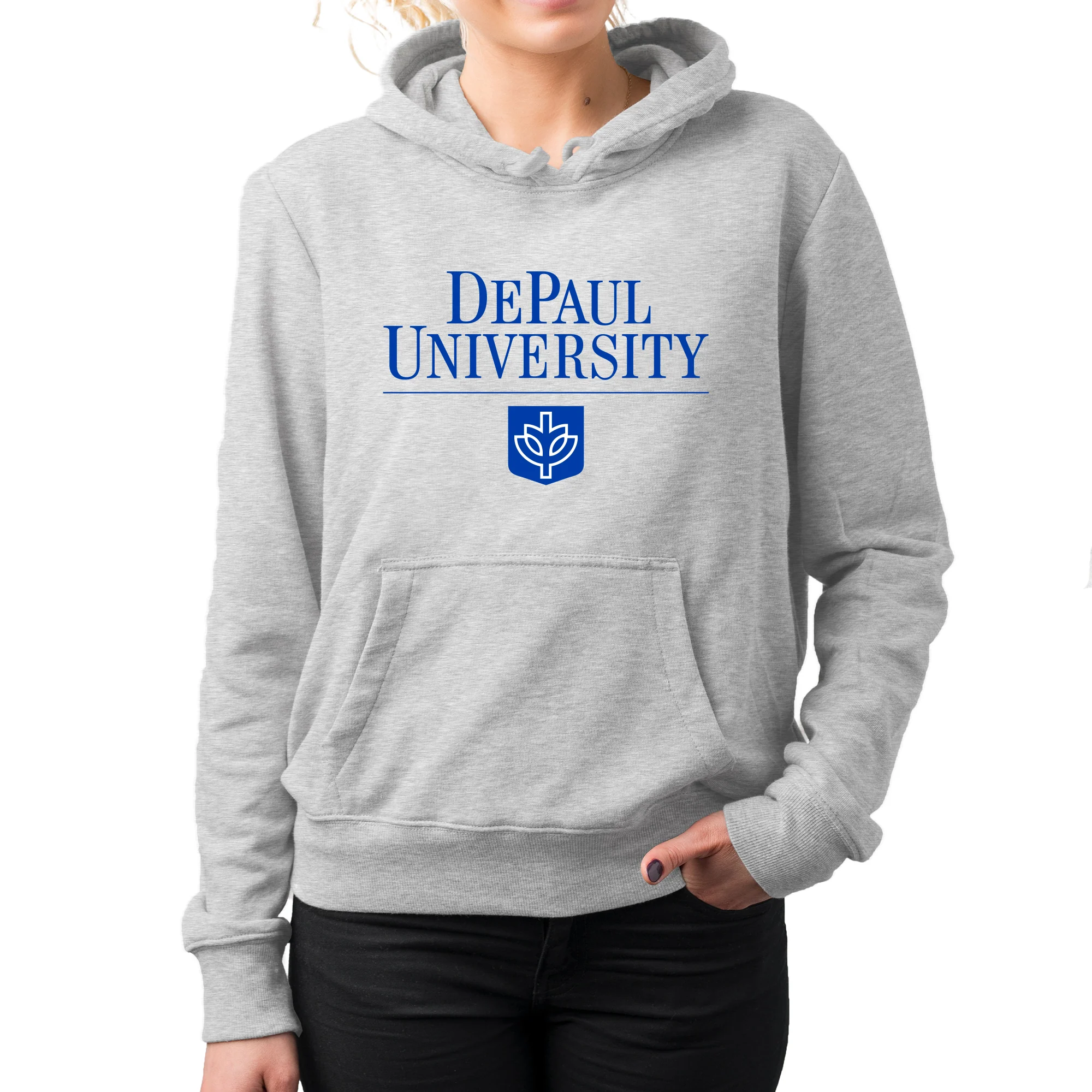 DePaul Institutional Logo Hoodie - Sport Grey - Image 4