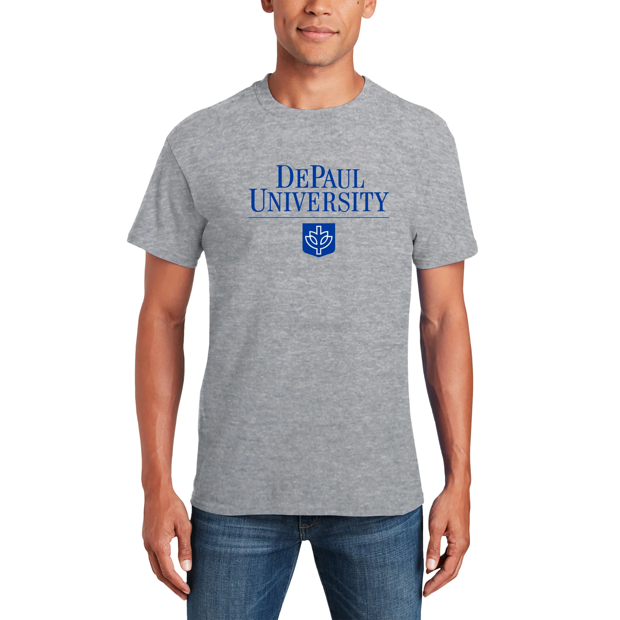DePaul Institutional Logo T-Shirt - Sport Grey - Image 3