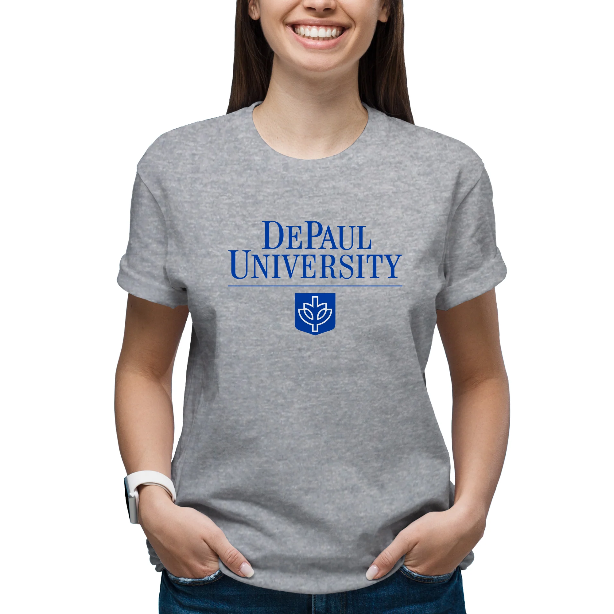DePaul Institutional Logo T-Shirt - Sport Grey - Image 4