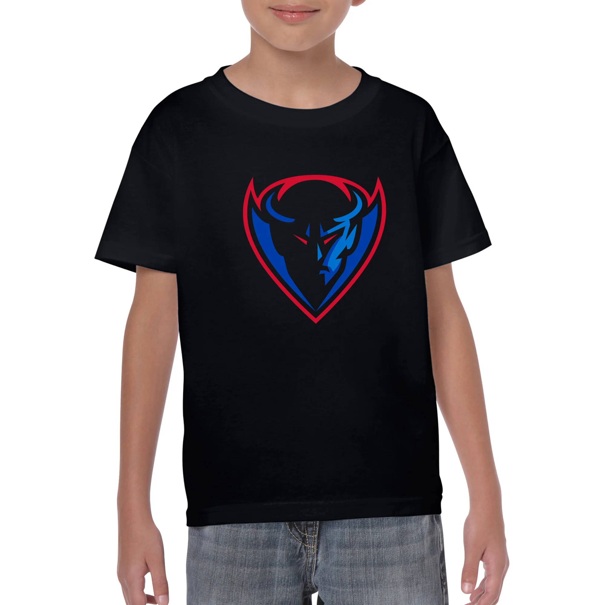 DePaul Primary Logo Youth T-Shirt - Black - Image 3