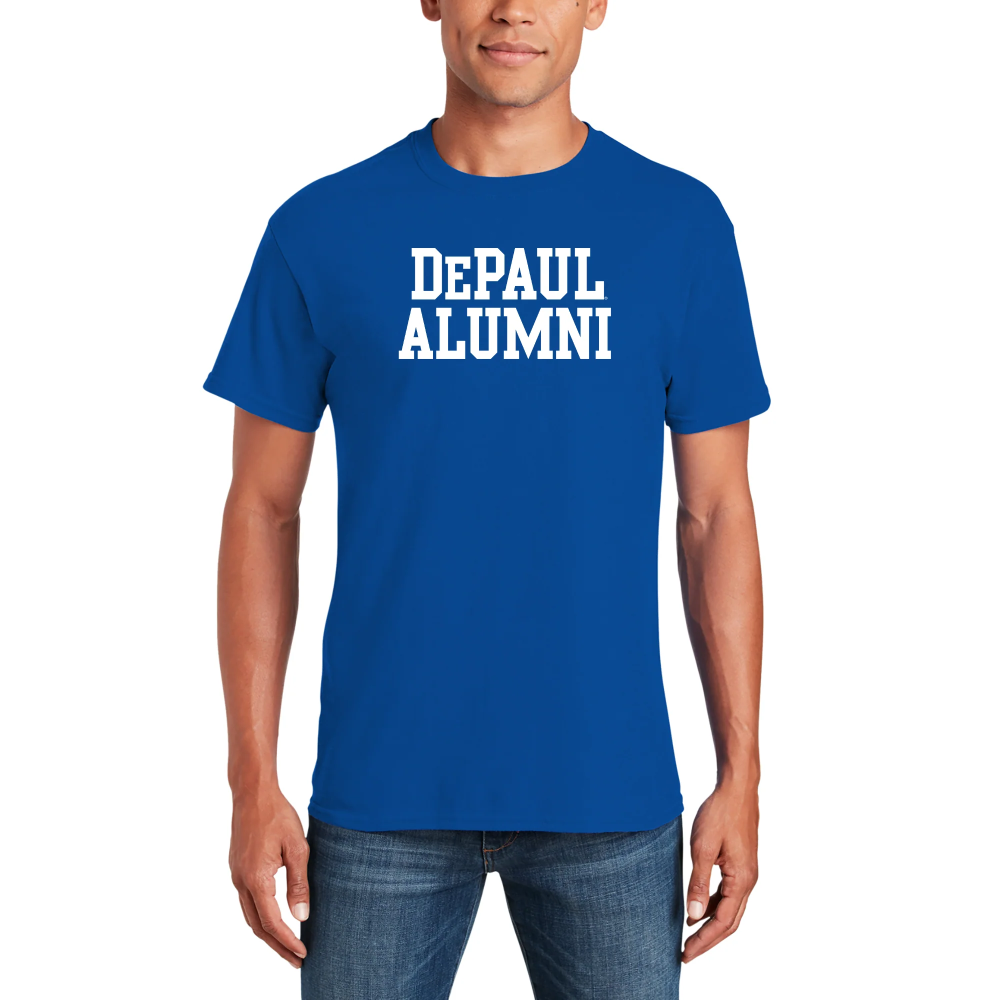 DePaul University Blue Demons Alumni Basic Block Short Sleeve T Shirt - Royal - Image 3