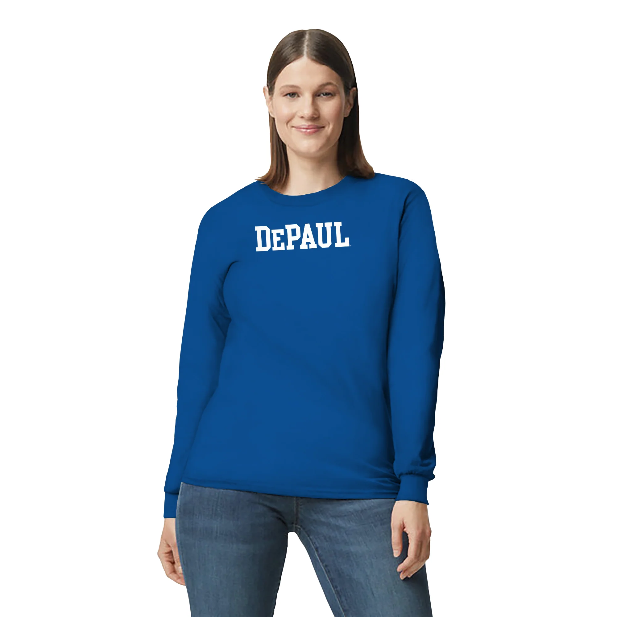DePaul University Blue Demons Basic Block Long Sleeve T Shirt - Royal - Image 4