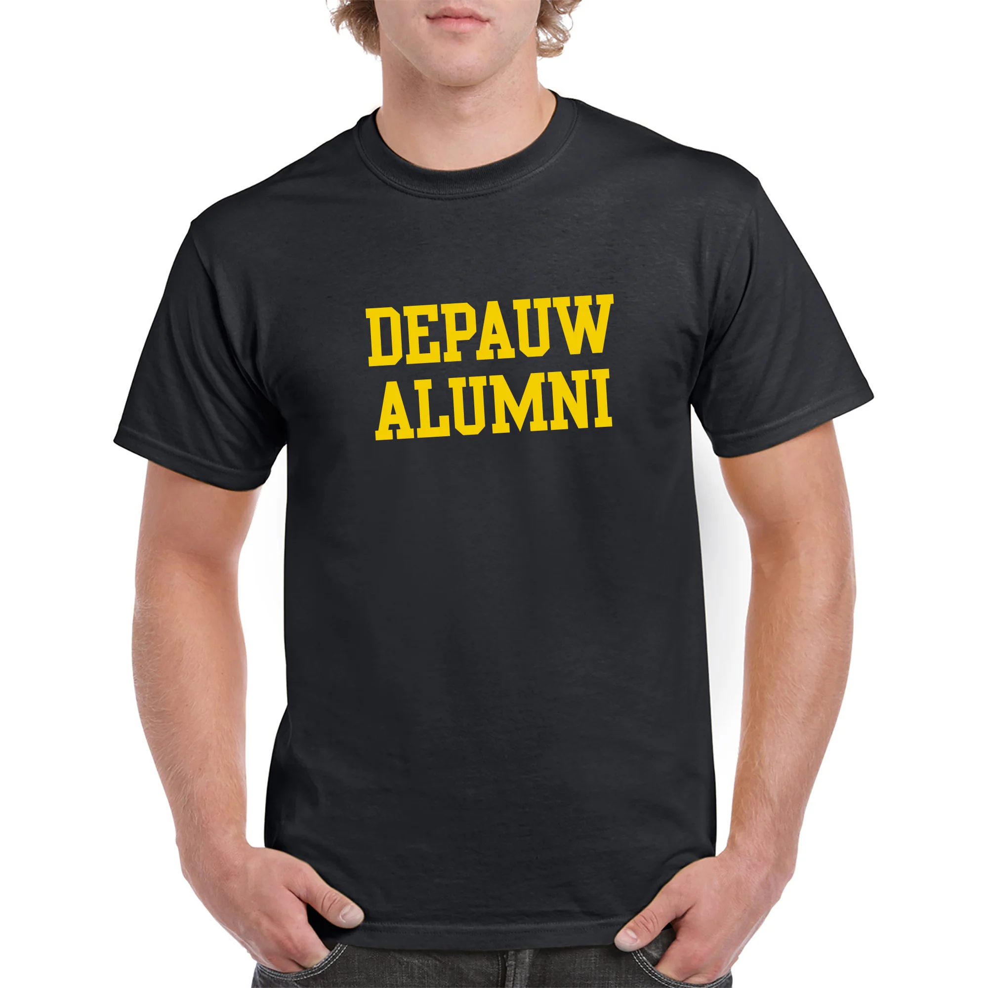 DePauw University Tigers Alumni Block Short Sleeve T Shirt - Black - Image 3