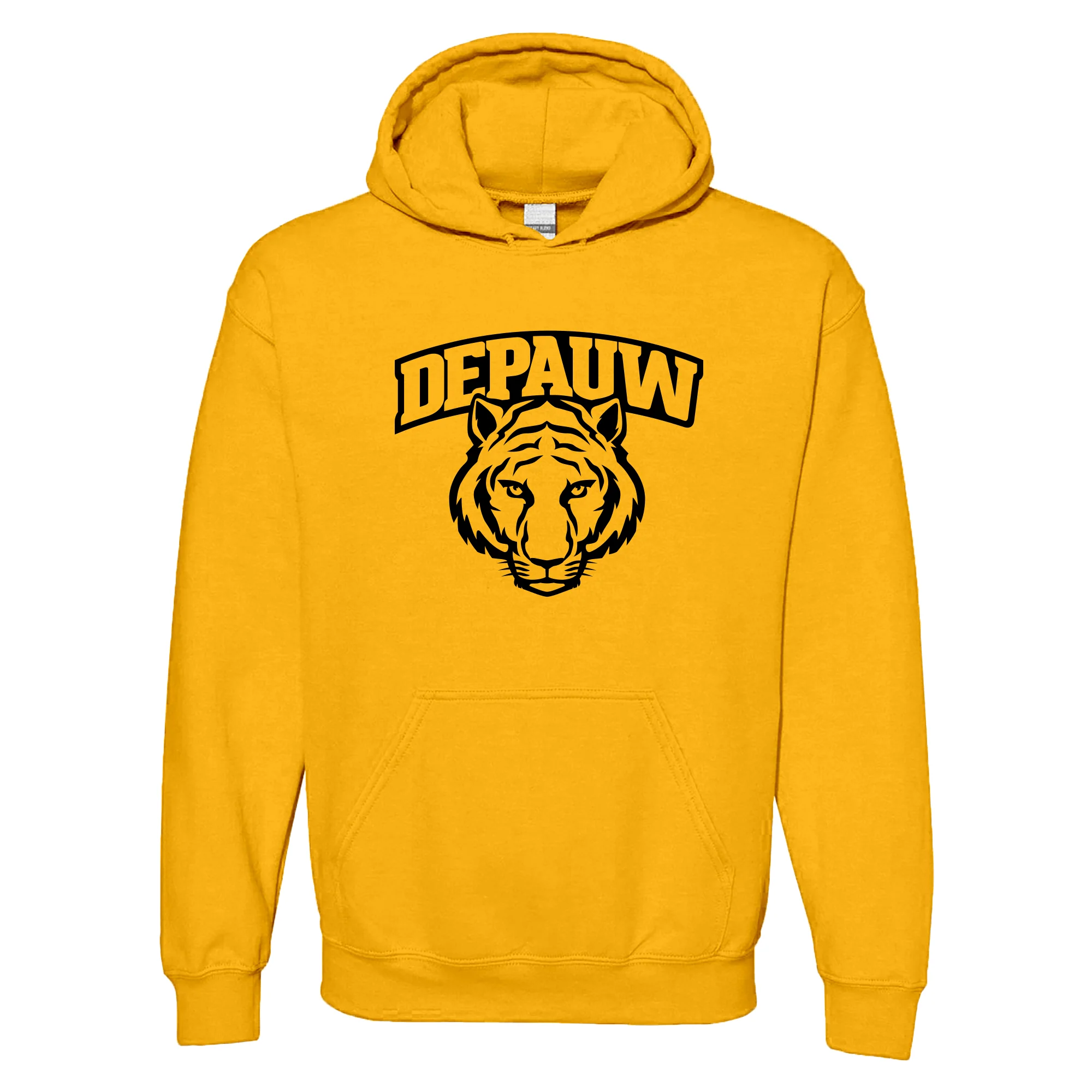 DePauw University Tigers Arch Logo Heavy Blend Hoodie - Gold