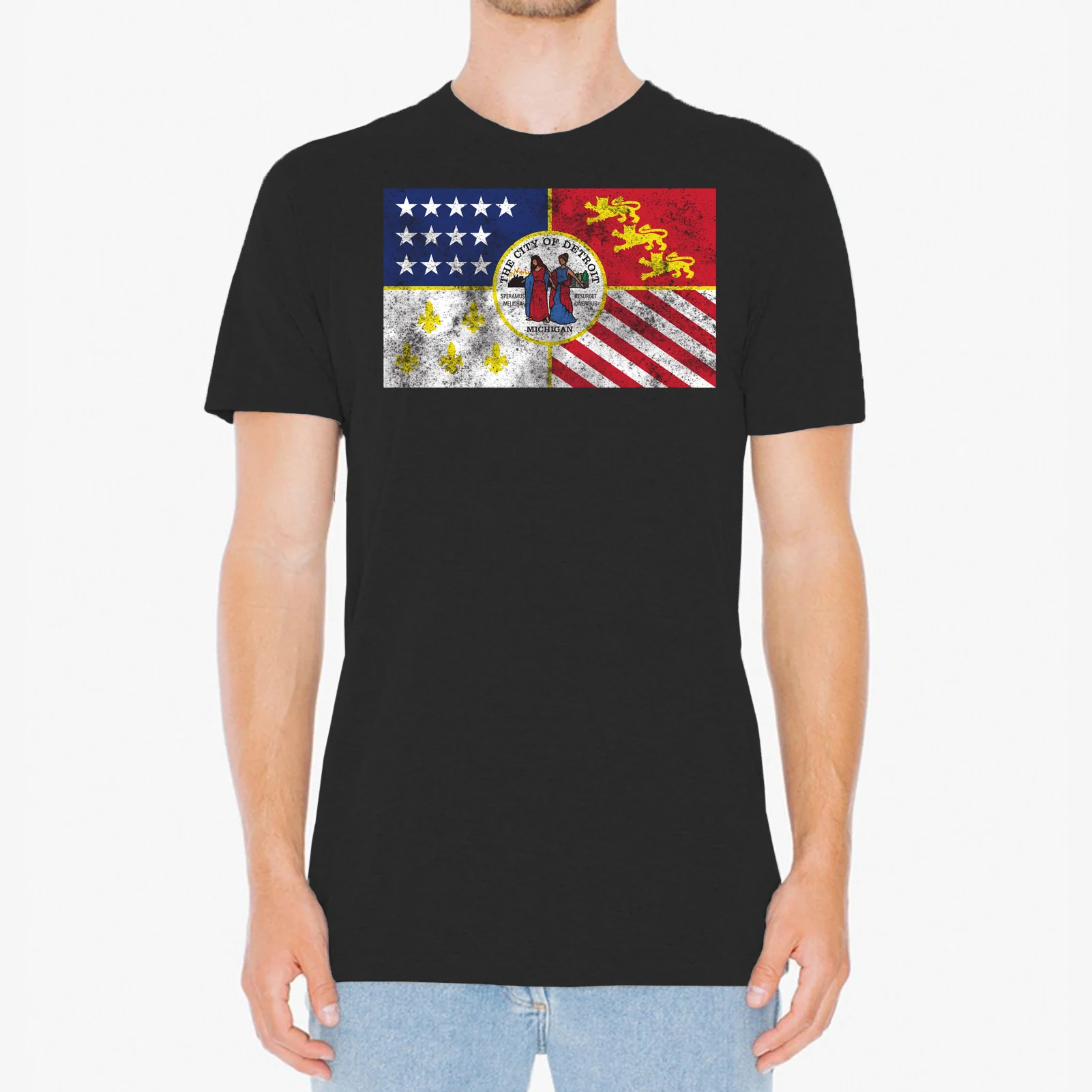 Detroit City Flag Apparel- Vintage Black - Image 3