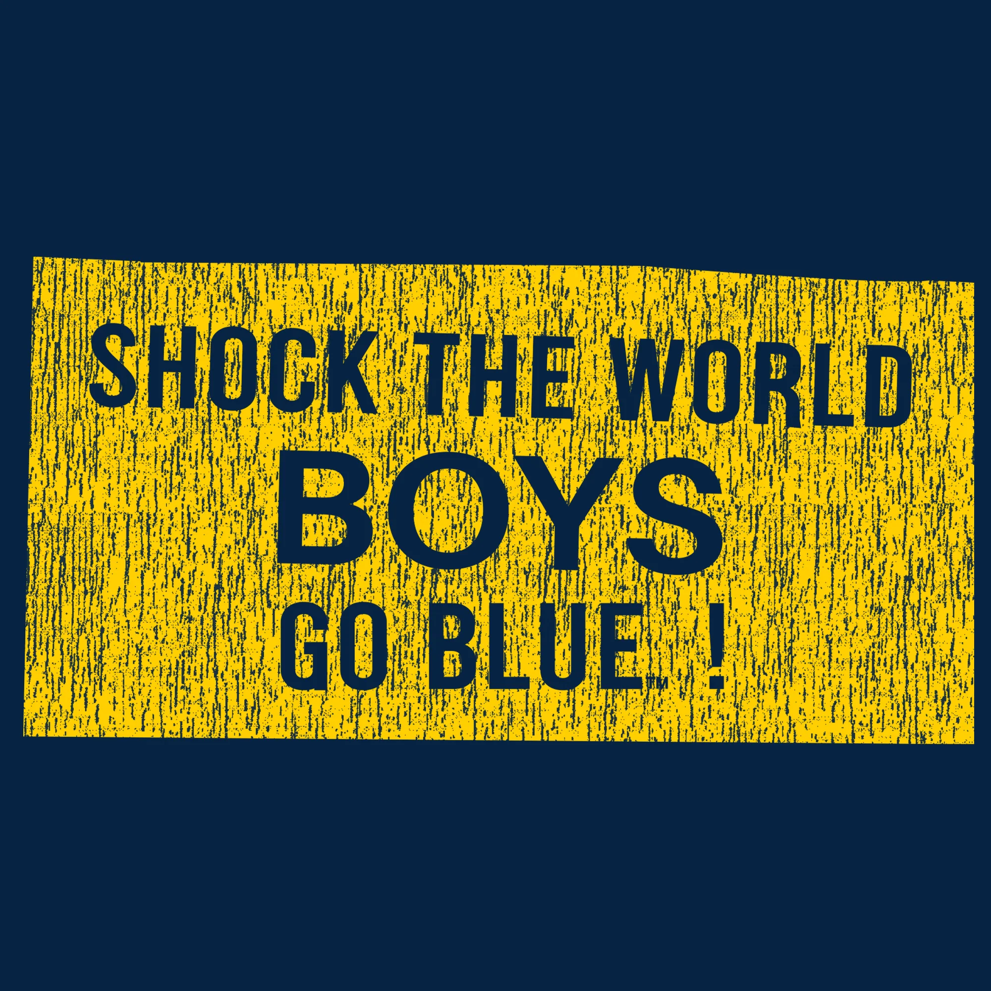 Michigan Wolverines Distressed Shock the World T-Shirt - Navy - Image 2