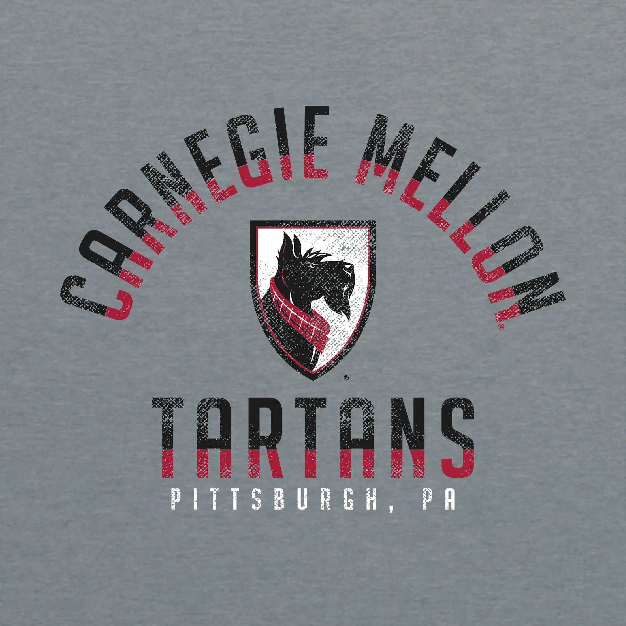 Carnegie Mellon University Tartans Division Arch Canvas Triblend Short Sleeve T Shirt - Athletic Grey - Image 2