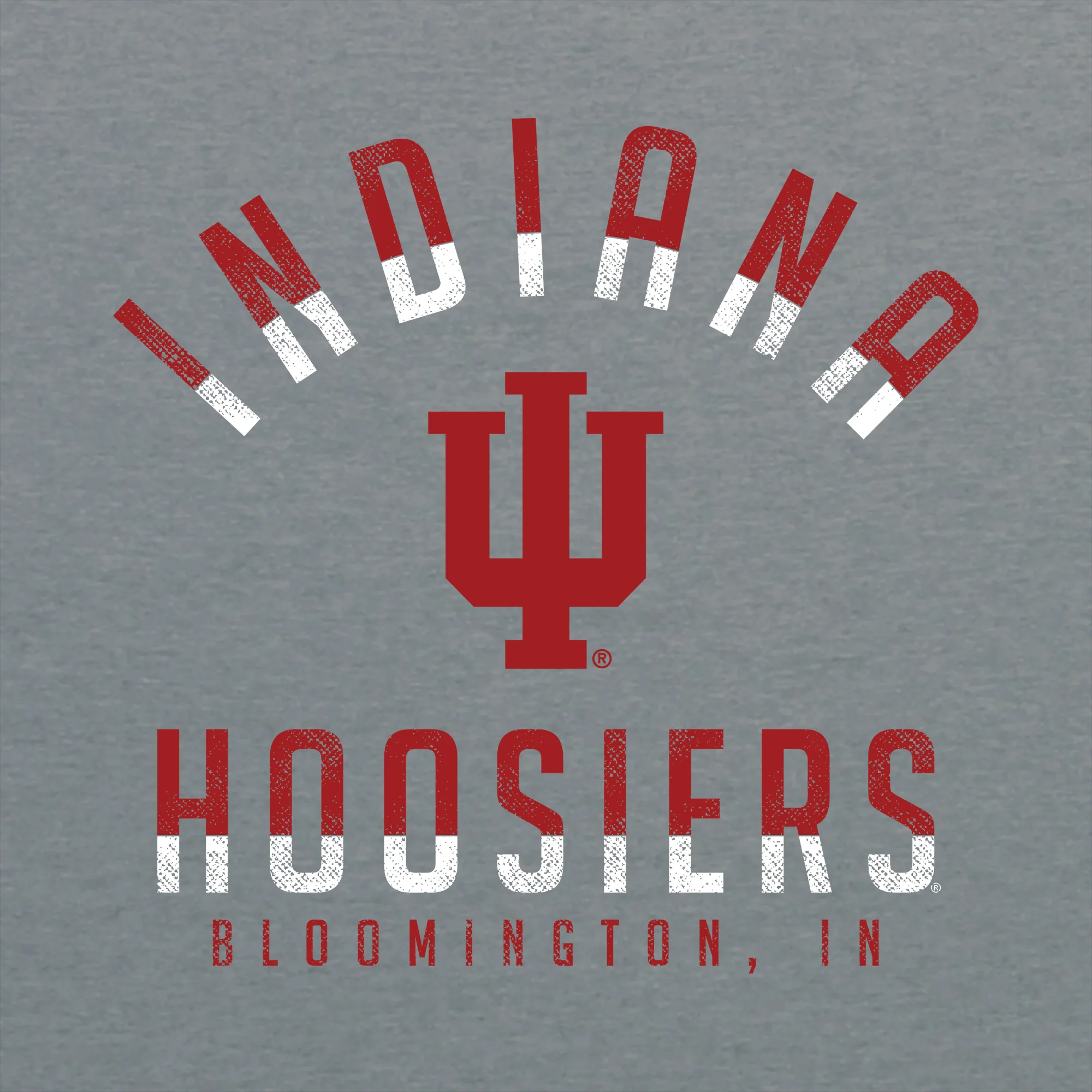 Indiana University Hoosiers Division Arch Canvas Triblend Short Sleeve T Shirt - Athletic Grey - Image 2