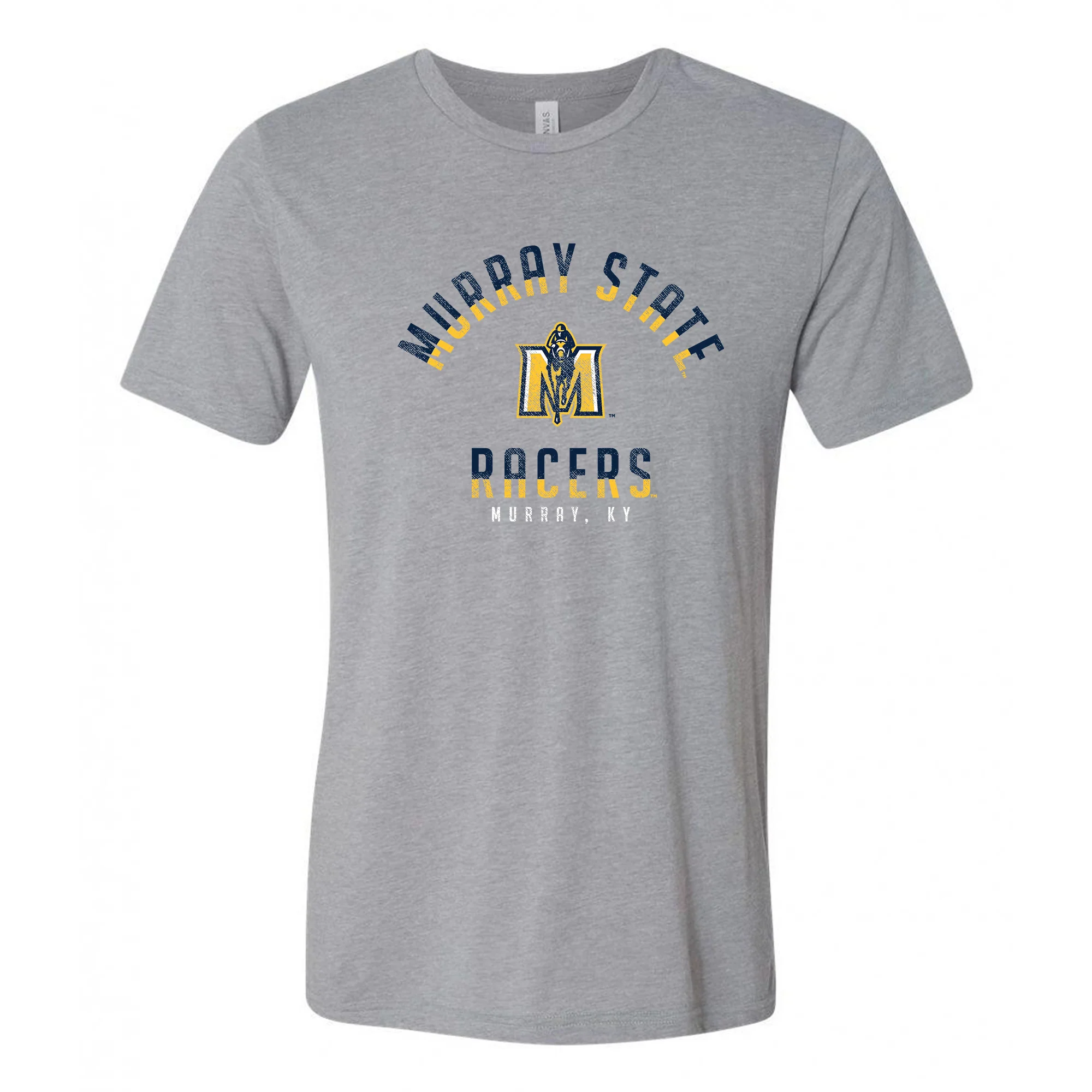 Murray State University Racers Division Arch Canvas Triblend Short Sleeve T Shirt - Athletic Grey