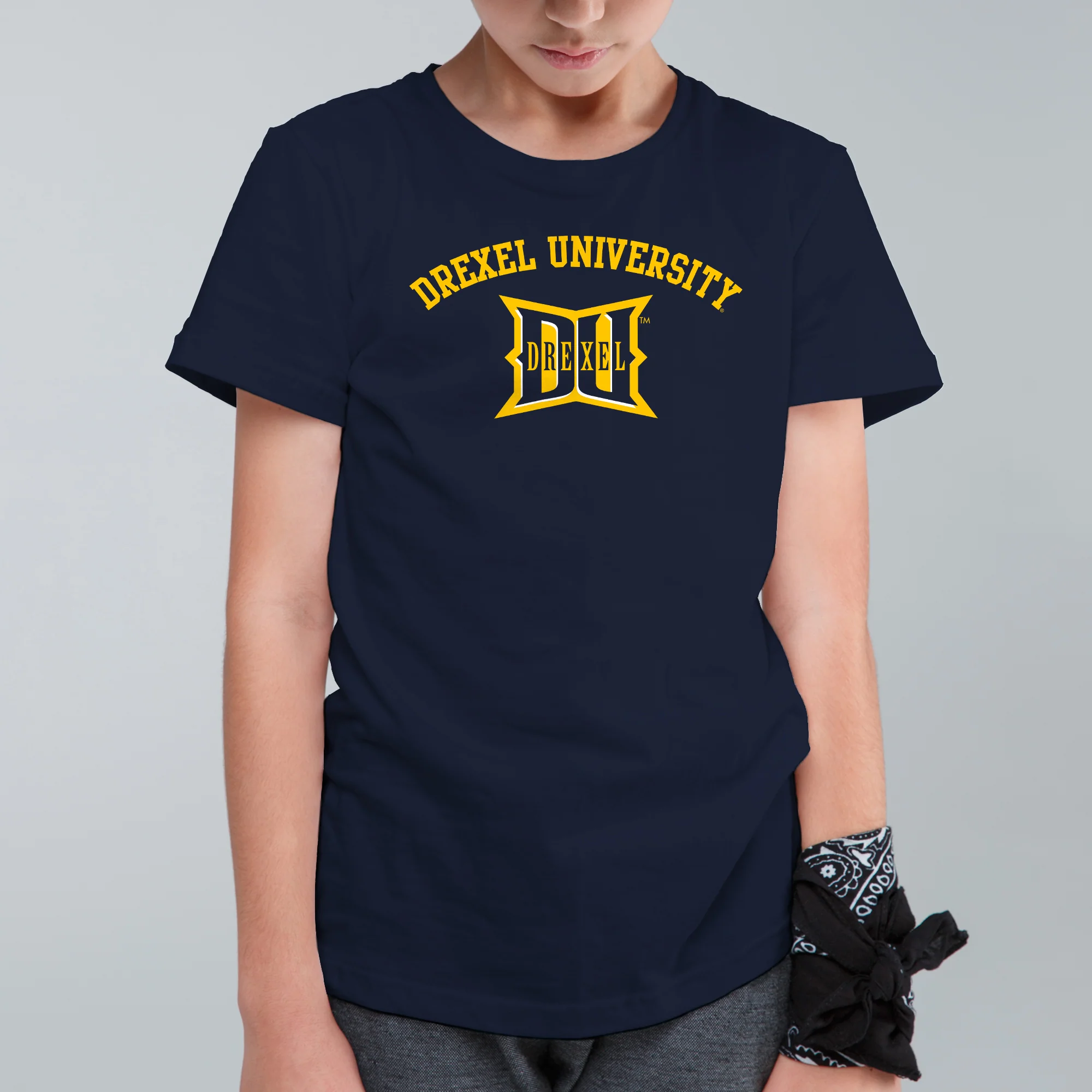 Drexel University Dragons Arch Logo Youth T-Shirt - Navy - Image 3