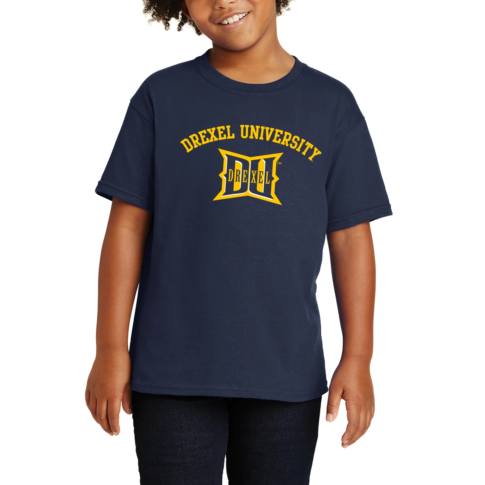 Drexel University Dragons Arch Logo Youth T-Shirt - Navy - Image 4