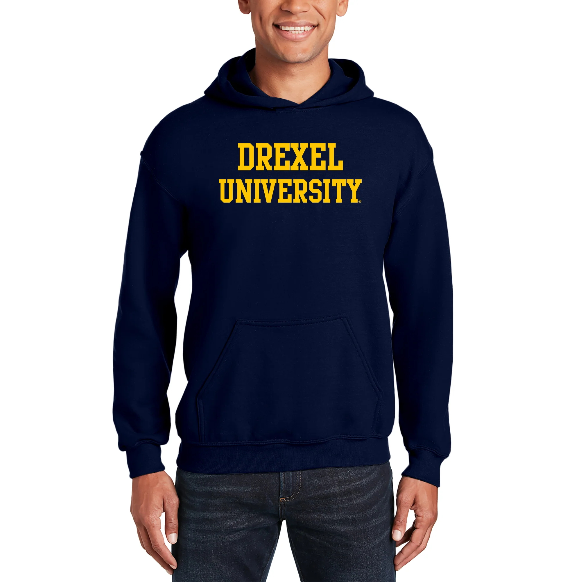 Drexel University Dragons Basic Block Hoodie - Navy - Image 3