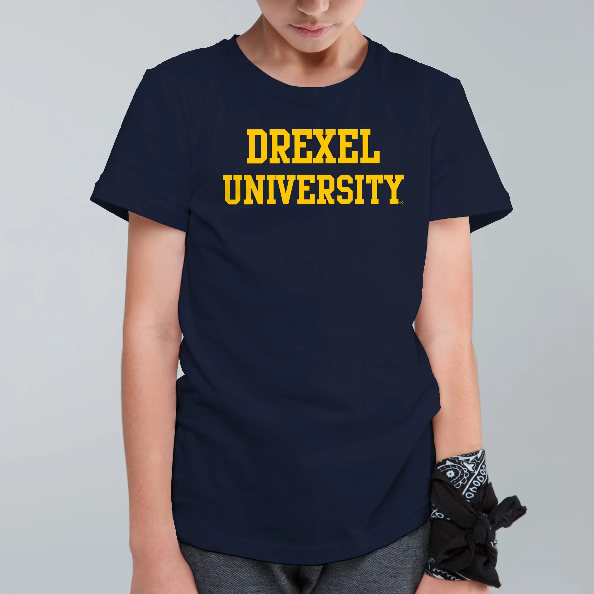 Drexel University Dragons Basic Block Youth T-Shirt - Navy - Image 3