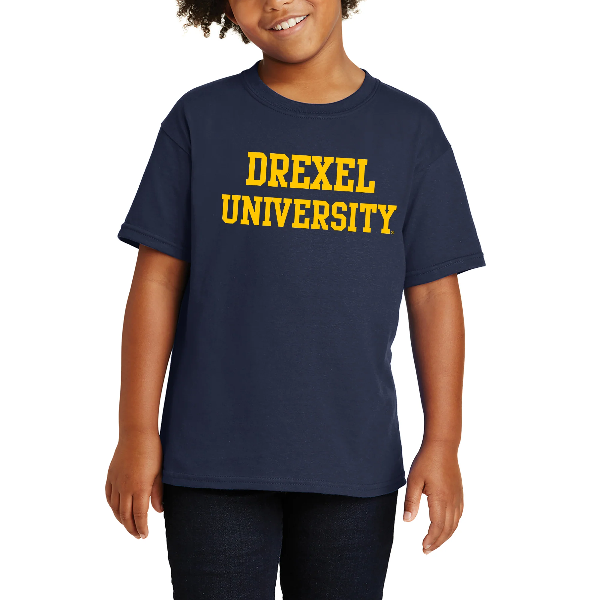 Drexel University Dragons Basic Block Youth T-Shirt - Navy - Image 4