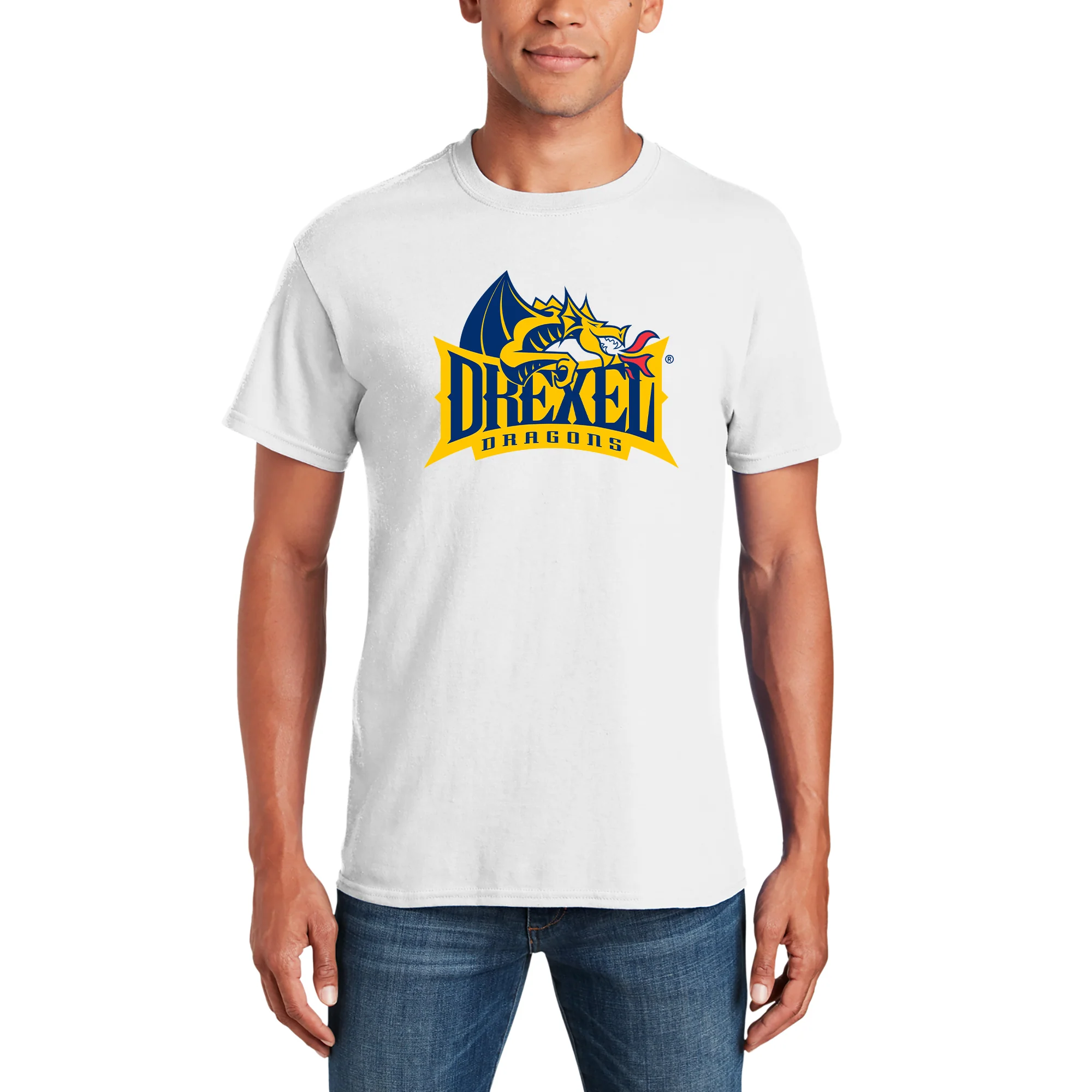 Drexel University Dragons Primary Logo T-Shirt - White - Image 3