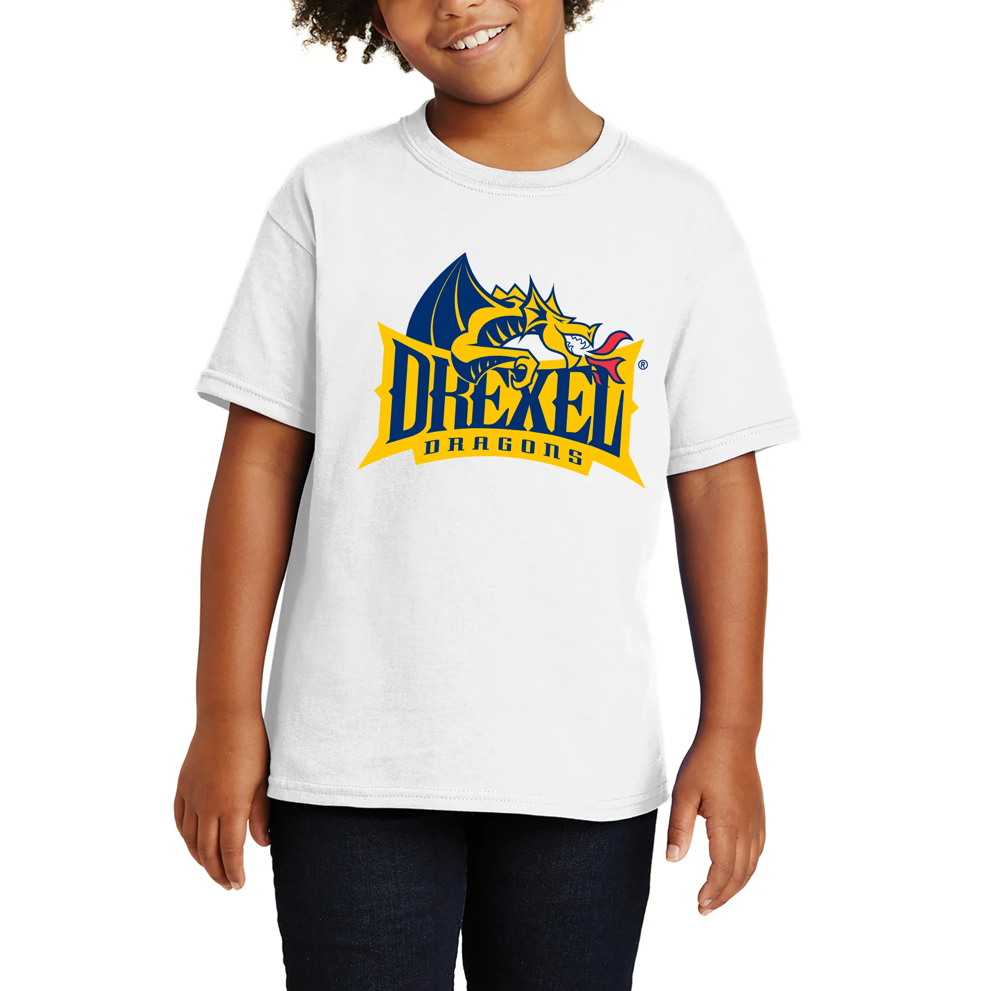 Drexel University Dragons Primary Logo Youth T-Shirt - White - Image 4