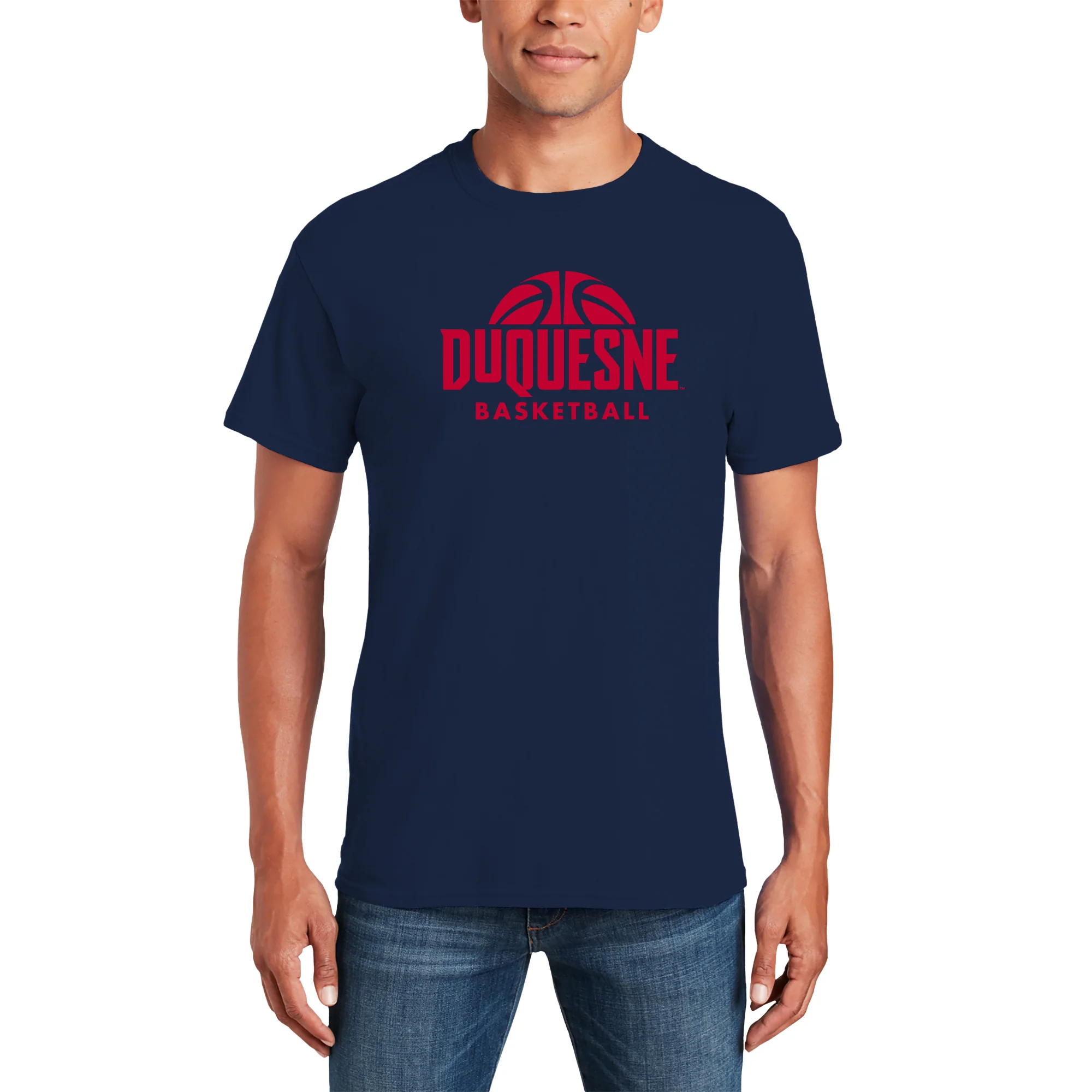 Duquesne Basketball Hype T-Shirt - Navy - Image 3