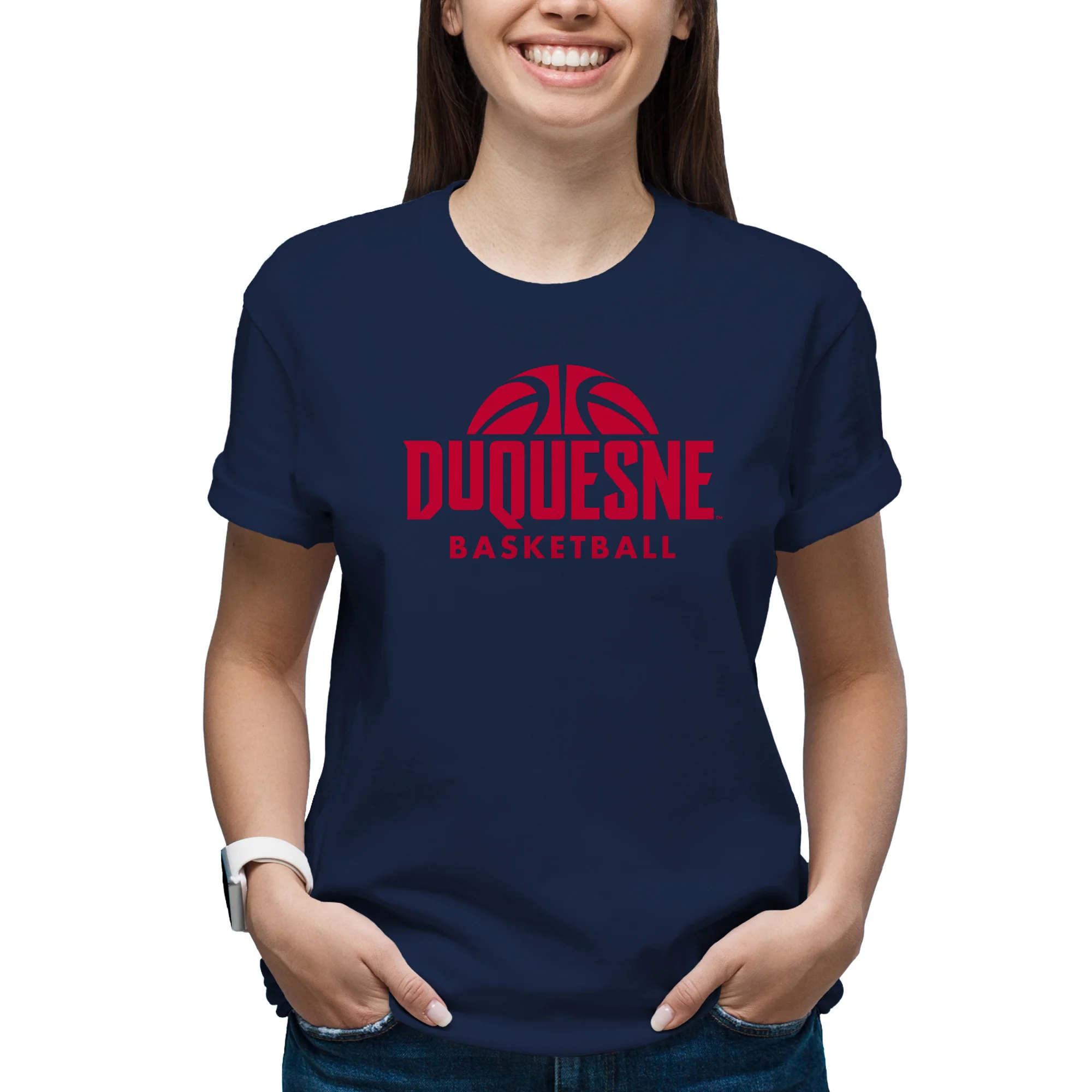 Duquesne Basketball Hype T-Shirt - Navy - Image 4