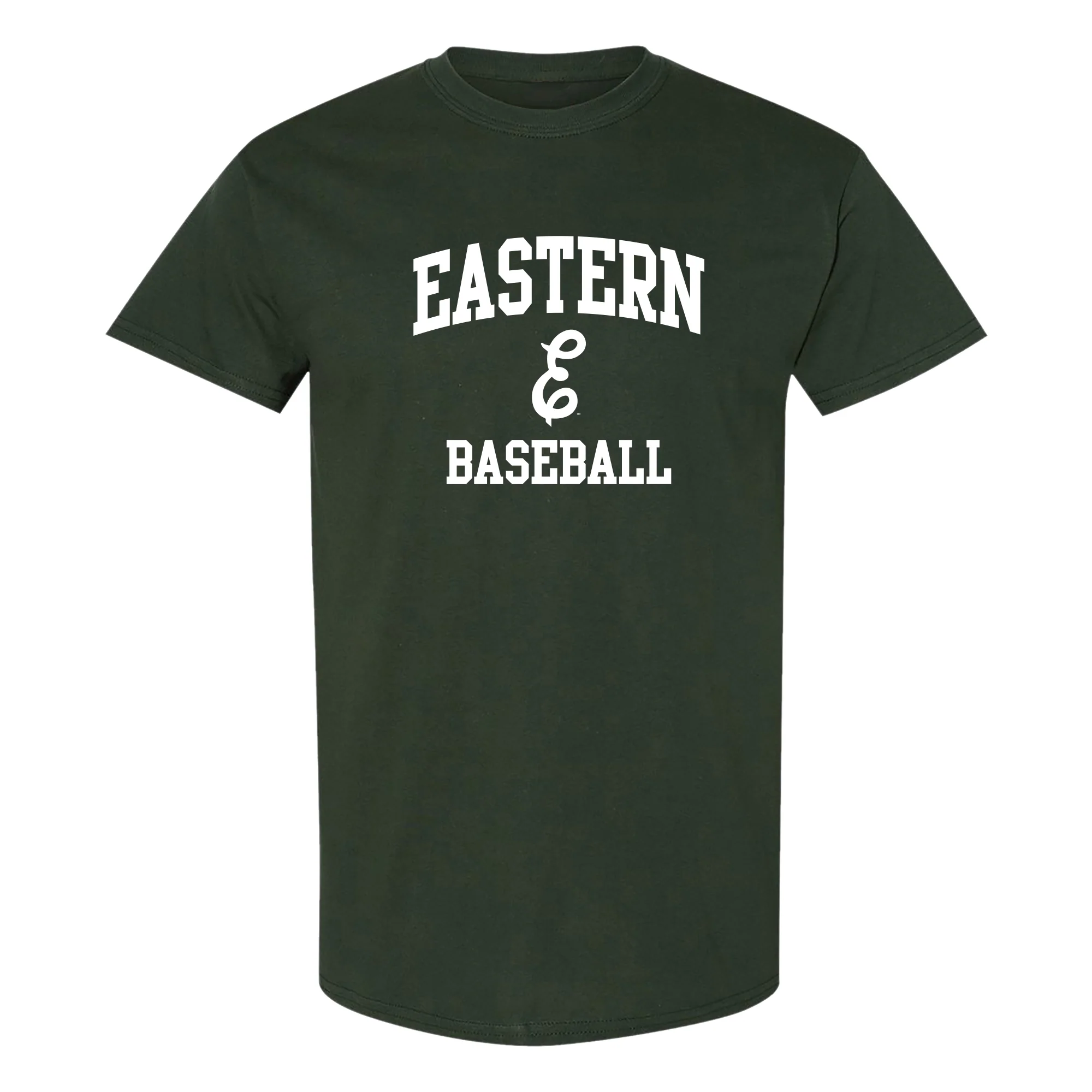 Eastern Michigan Arch Logo Baseball T-Shirt - Forest