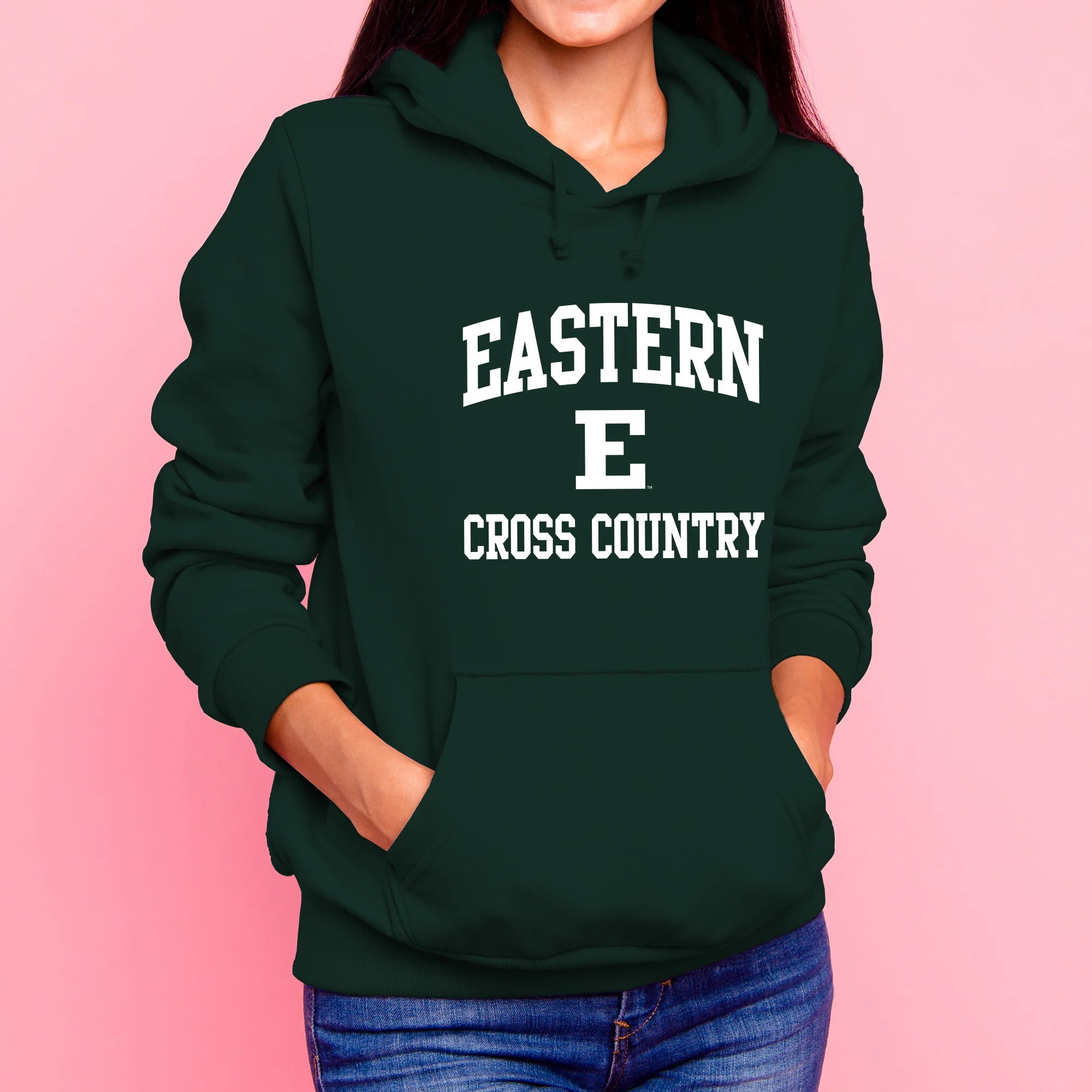Eastern Michigan Arch Logo Cross Country Hoodie - Forest - Image 4