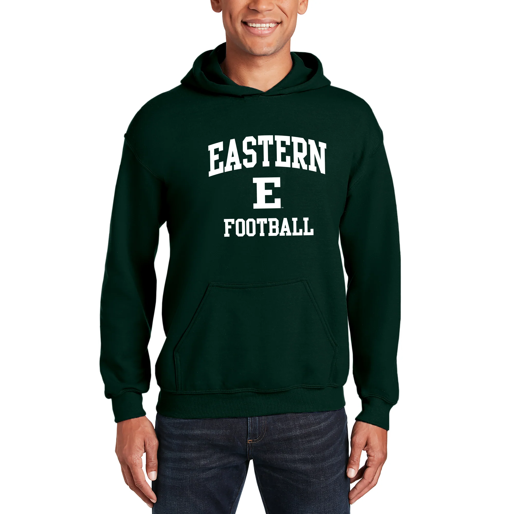 Eastern Michigan Arch Logo Football Hoodie - Forest - Image 3