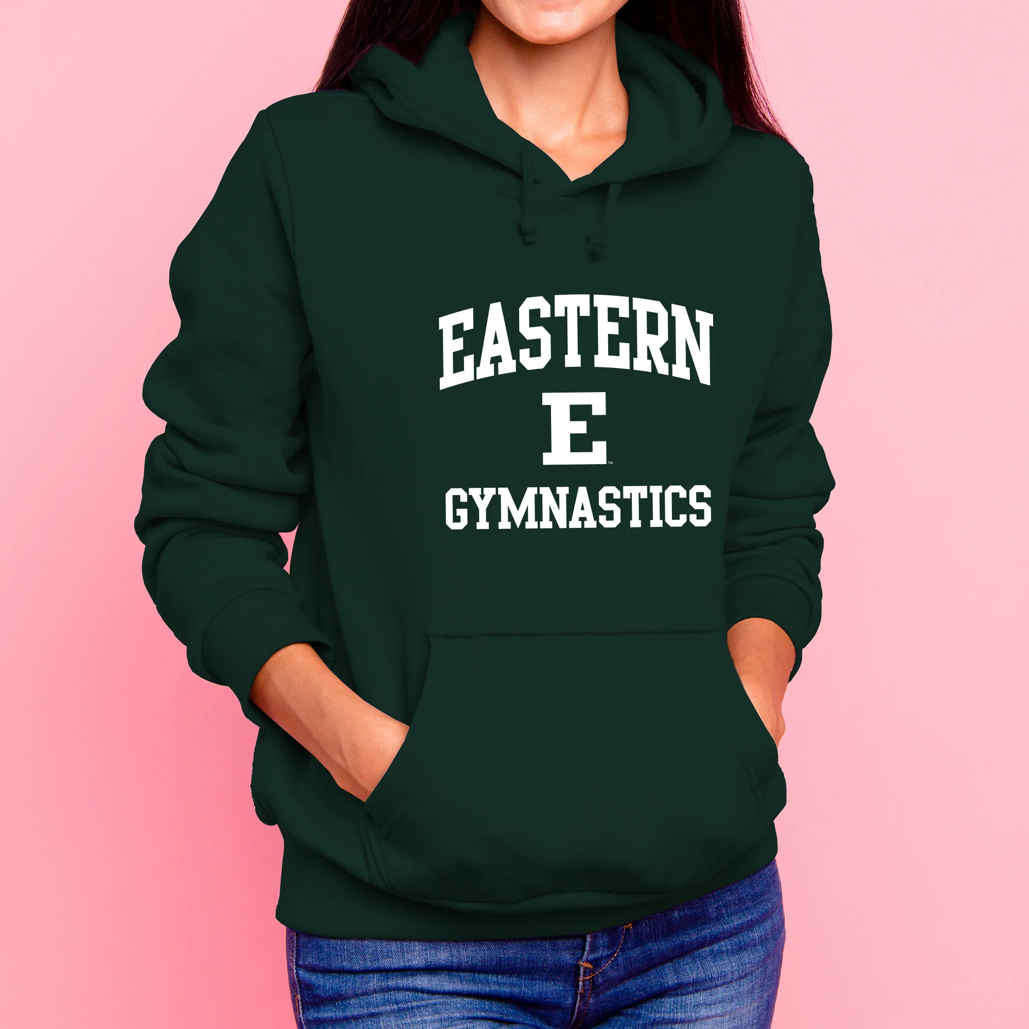 Eastern Michigan Arch Logo Gymnastics Hoodie - Forest - Image 4
