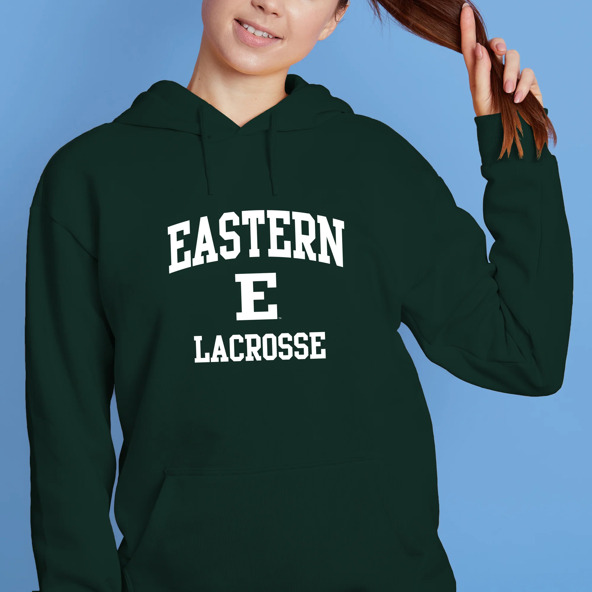 Eastern Michigan Arch Logo Lacrosse Hoodie - Forest - Image 4