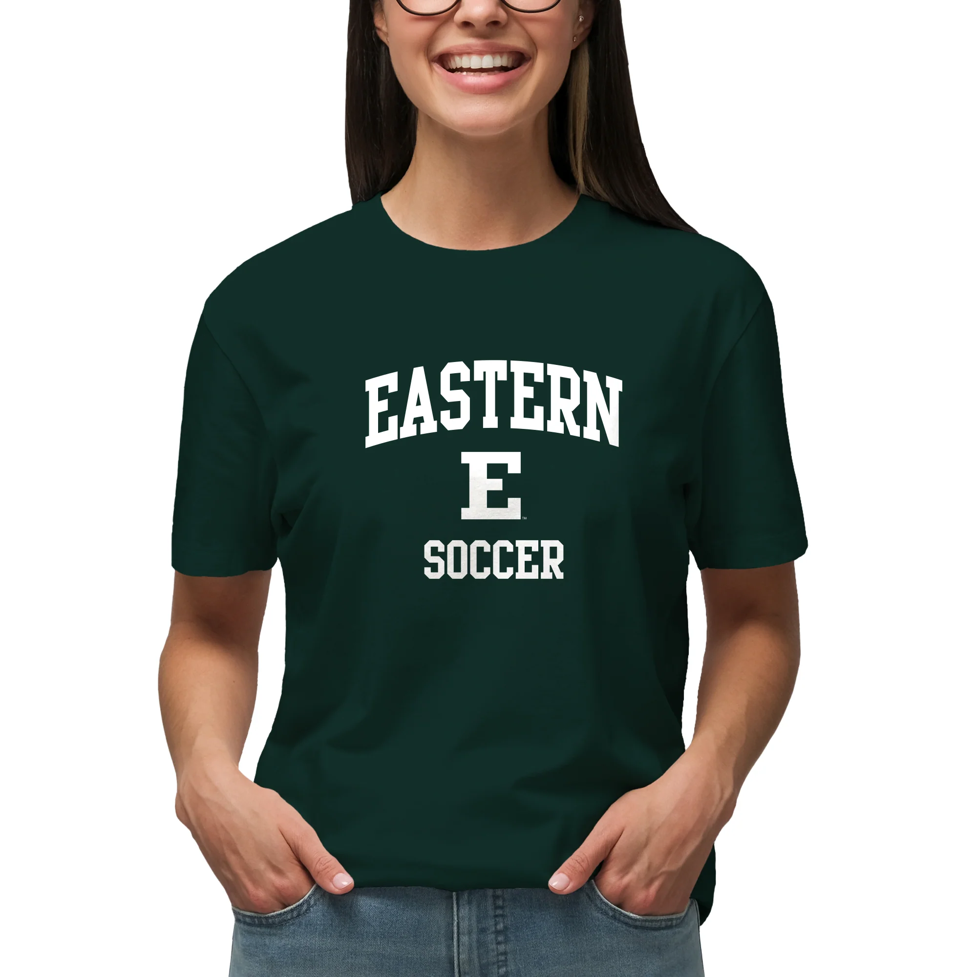 Eastern Michigan Arch Logo Soccer T-Shirt - Forest - Image 4