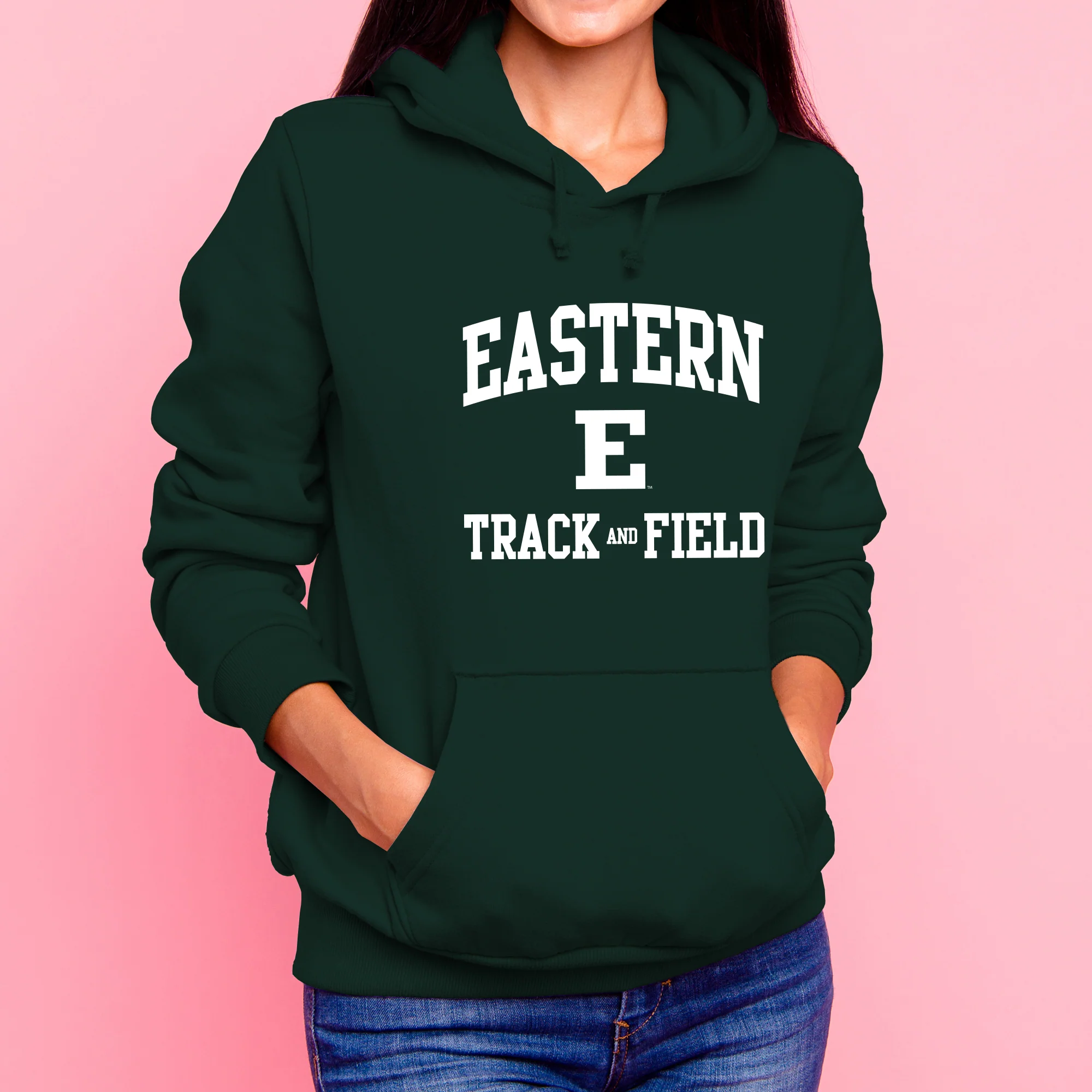Eastern Michigan Arch Logo Track & Field Hoodie - Forest - Image 4